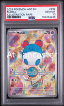 Load image into Gallery viewer, Marill - 232 PSA 10 Ascended Heroes Illustration Rare Pokemon (Lanc)
