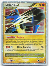 Load image into Gallery viewer, Lucario LV.X - 122/123 Mysterious Treasures Ultra Rare Holo SWIRL Pokemon - HP