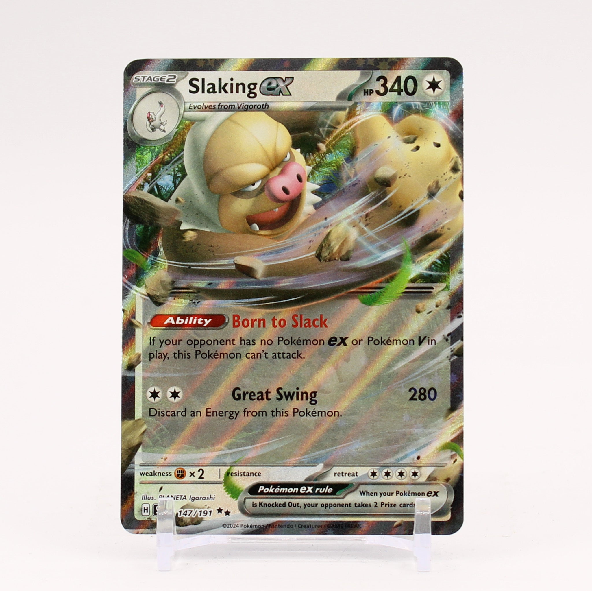 Slaking ex - 147/191 Surging Sparks Double Rare Pokemon - NM/MINT Key Items Collectibles Slaking ex - 147/191 Surging Sparks Double Rare Pokemon - NM/MINT Key Items Collectibles