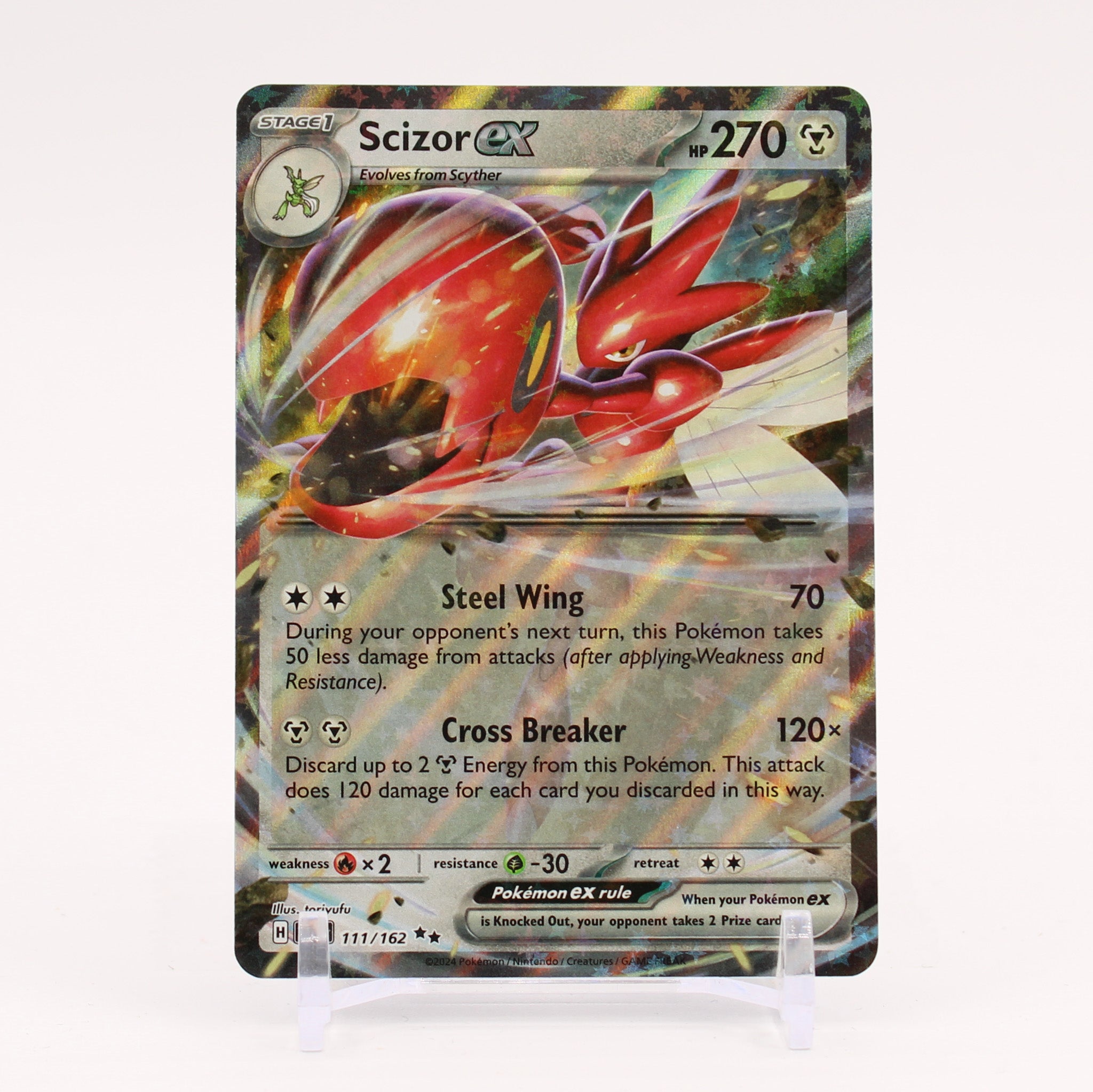 scizor ex pokemon card M 77/122 Breakpoint Holo - Very Ultra Rare Card Type Scizor EX (044) 2024 Pokemon