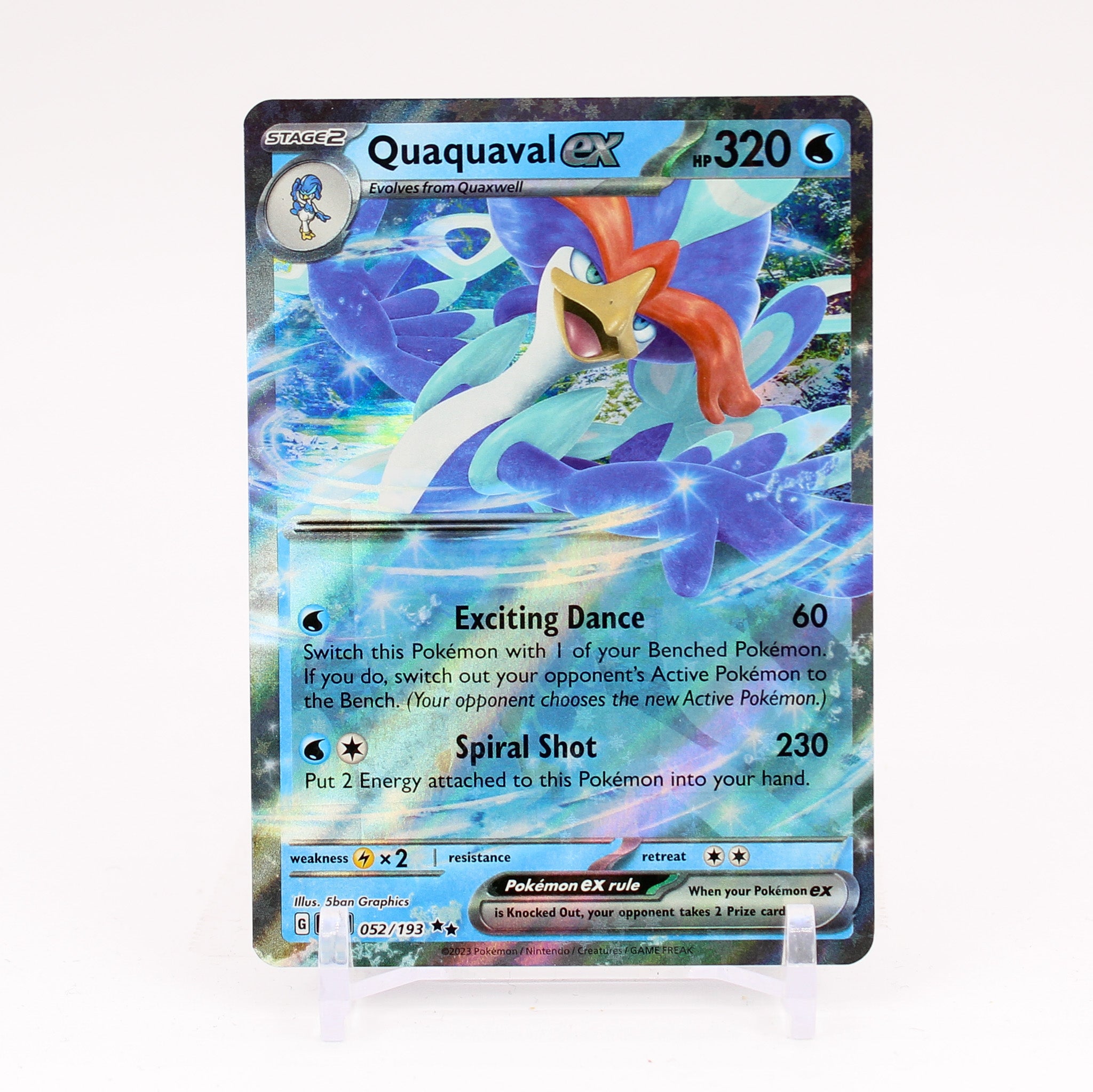 Quaquaval ex - 052/193 Paldea Evolved Doble Rare Pokemon - NM/MINT Key Items Collectibles Quaquaval ex - 052/193 Paldea Evolved Doble Rare Pokemon - NM/MINT Key Items Collectibles