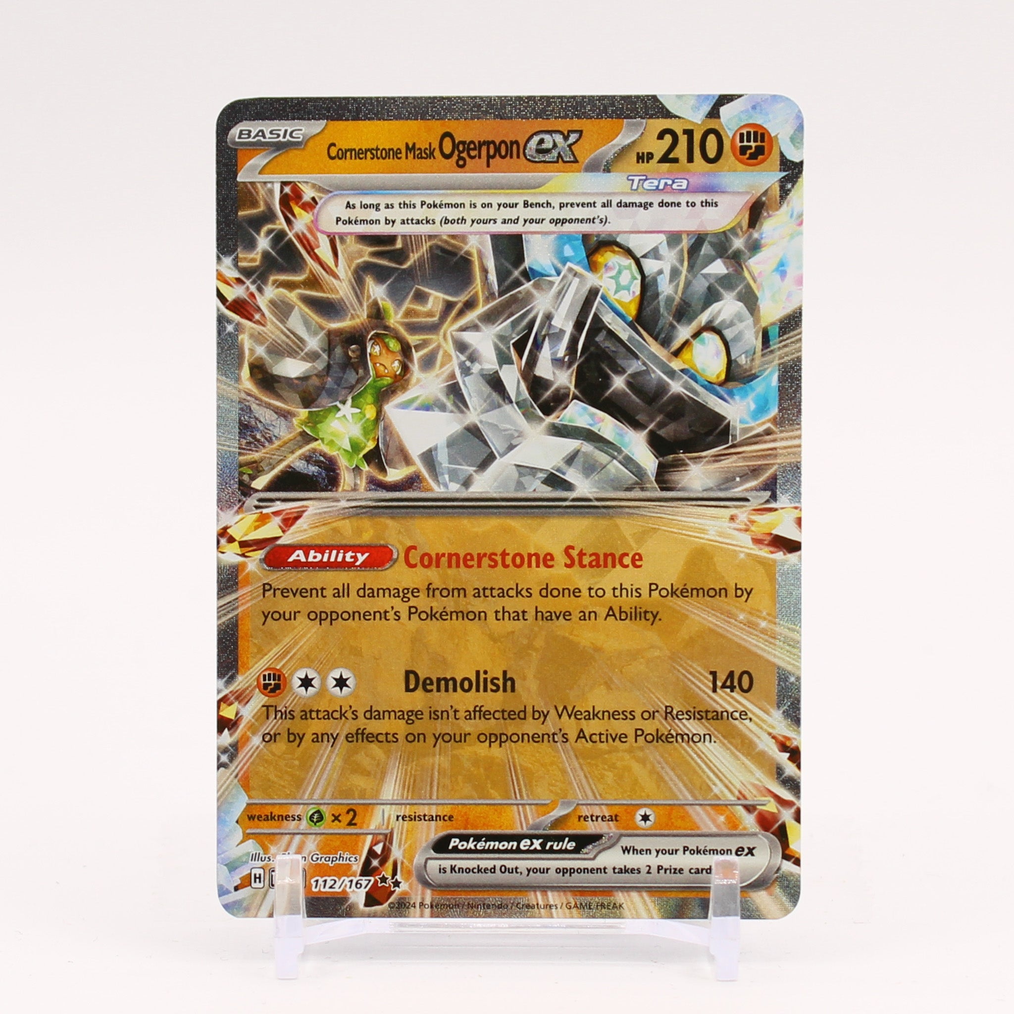 Cornerstone Mask Ogerpon ex 112/167 Twilight Masquerade Double Rare NM – Key Items Collectibles