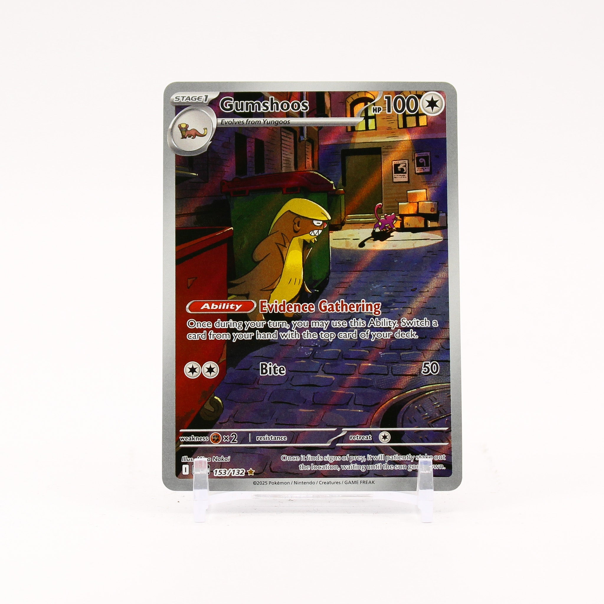 Gumshoos - 153/132 Mega Evolution Illustration Rare Pokemon - NM/MINT Key Items Collectibles Gumshoos - 153/132 Mega Evolution Illustration Rare Pokemon - NM/MINT Key Items Collectibles