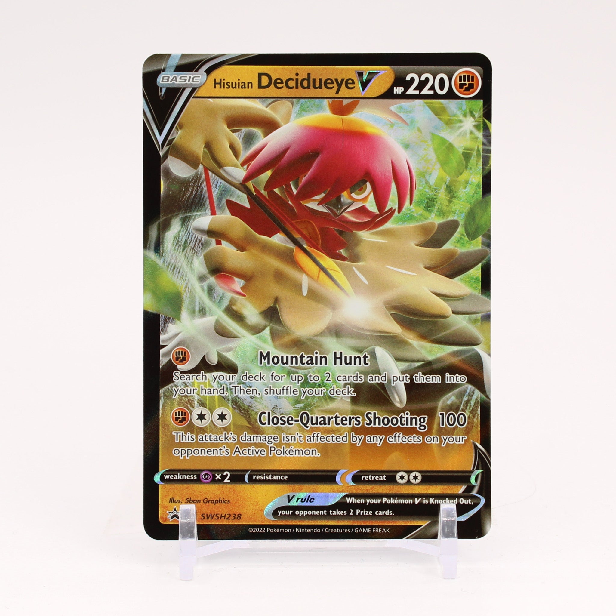 Hisuian Decidueye V - SWSH238 Sword & Shield Promo Pokemon - NM/MINT Key Items Collectibles Hisuian Decidueye V - SWSH238 Sword & Shield Promo Pokemon - NM/MINT Key Items Collectibles