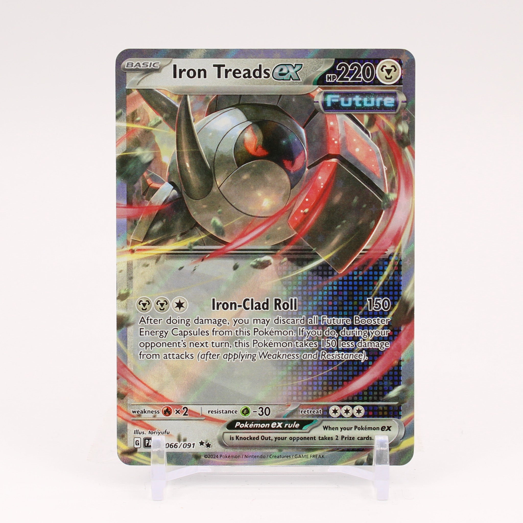 Iron Treads ex - 066/091 Paldean Fates Double Rare Pokemon - NM/MINT Key Items Collectibles Iron Treads ex - 066/091 Paldean Fates Double Rare Pokemon - NM/MINT Key Items Collectibles