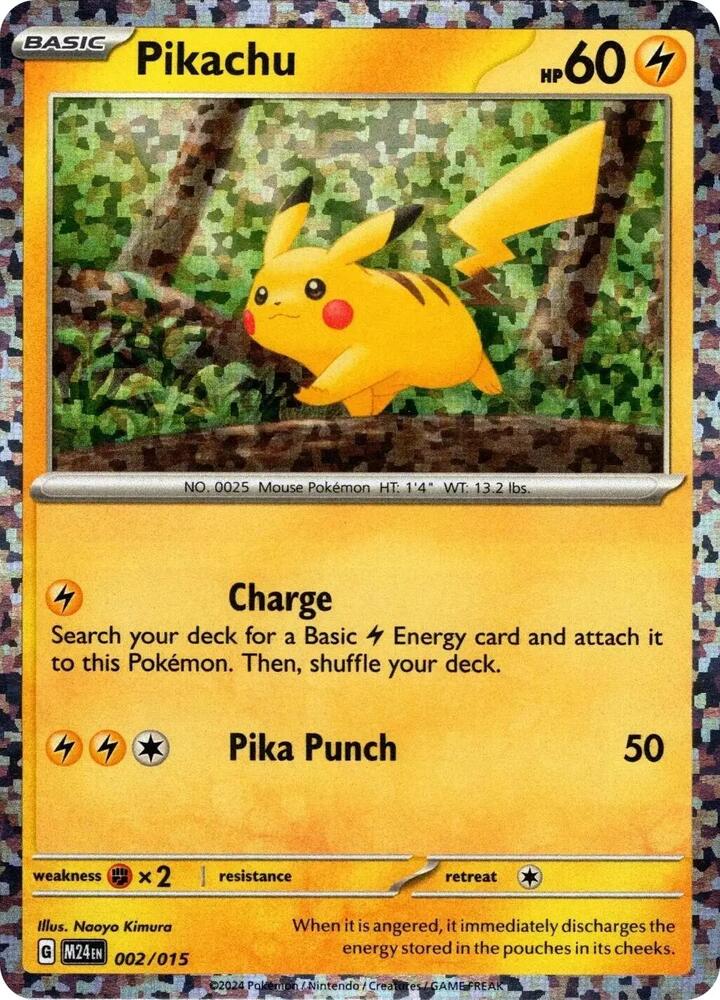 Pikachu - 002/015 McDonalds 2024 Promo Holo Pokemon