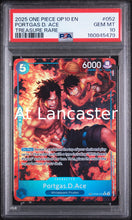 Load image into Gallery viewer, Portgas D. Ace - 052 PSA 10 Treasure Rare One Piece (Lanc)