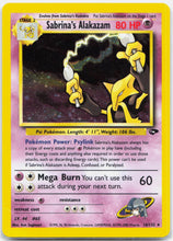 Load image into Gallery viewer, Sabrina's Alakazam - 16/132 Gym Challenge Unlimited Holo Rare Pokemon - MP/HP