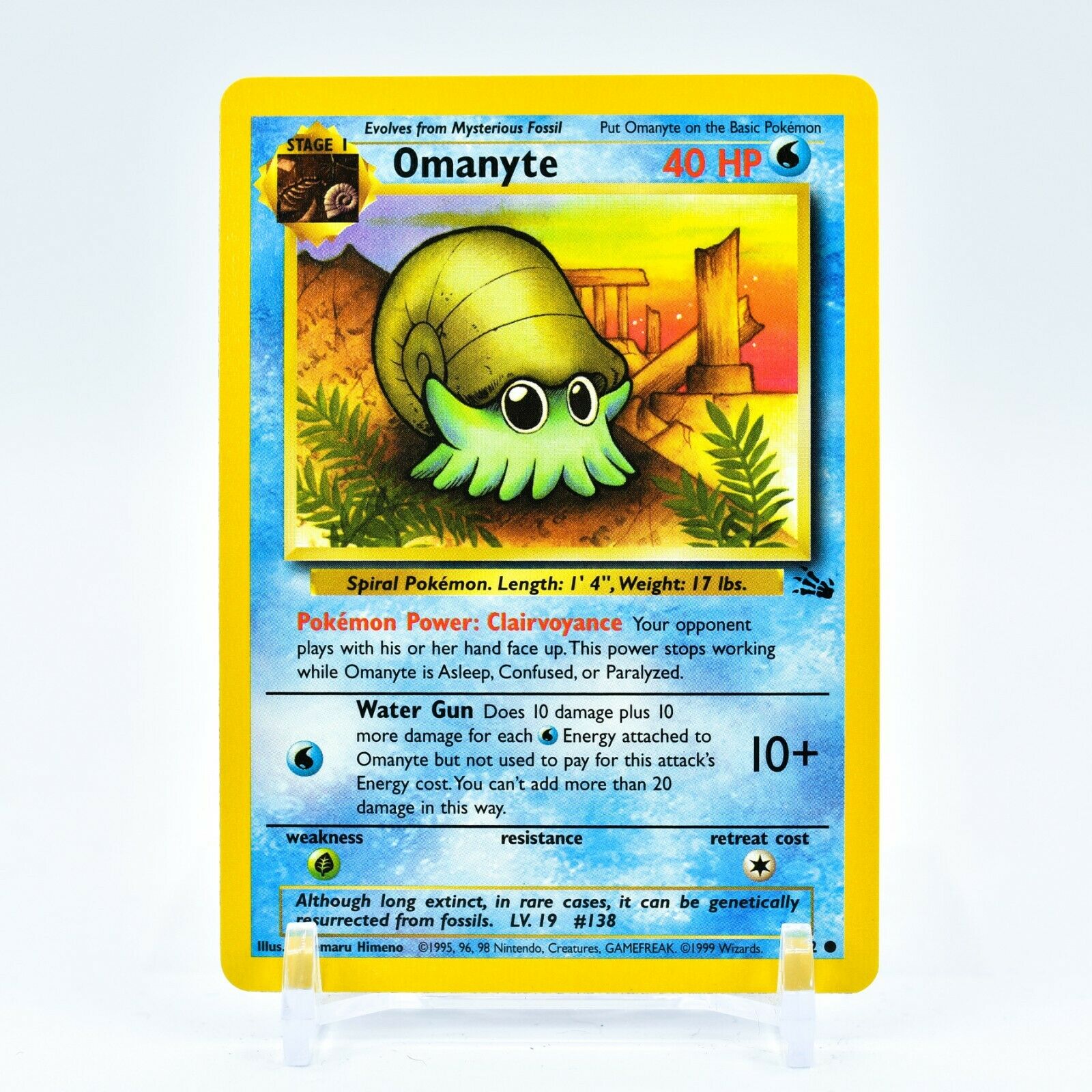 Omanyte - 52/62 Fossil Unlimited Common Pokemon - NM Key Items Collectibles Omanyte - 52/62 Fossil Unlimited Common Pokemon - NM Key Items Collectibles
