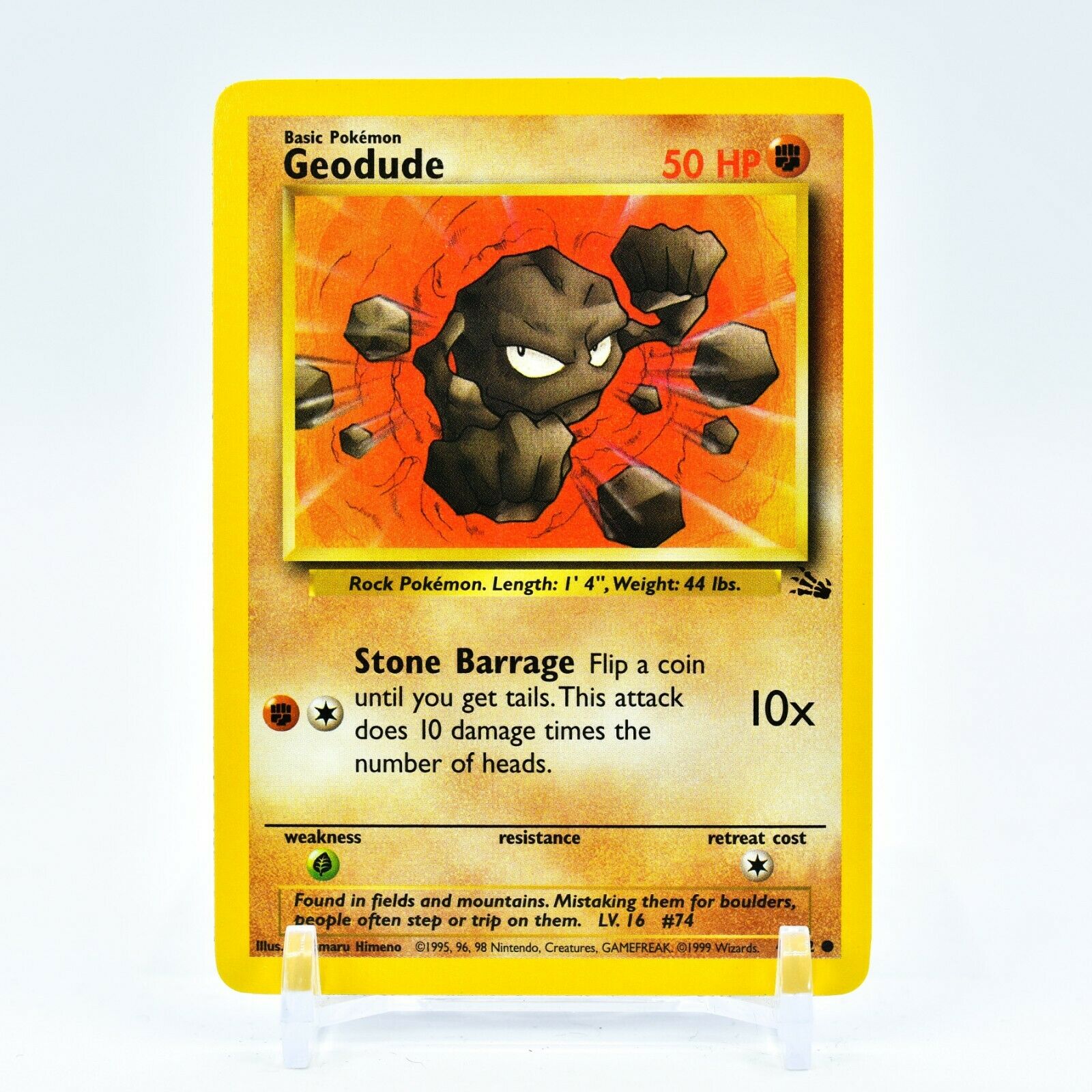 Geodude - 47/62 Fossil Unlimited Common Pokemon - NM Key Items Collectibles Geodude - 47/62 Fossil Unlimited Common Pokemon - NM Key Items Collectibles