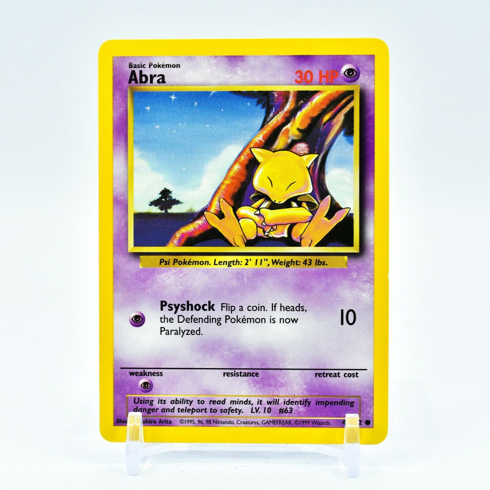 Abra - 43/102 Base Set Unlimited Common Pokemon - NM Key Items Collectibles Abra - 43/102 Base Set Unlimited Common Pokemon - NM Key Items Collectibles