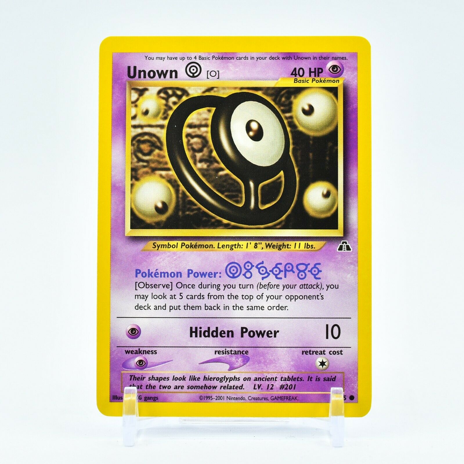pokemon card unown TCG - V Promo Full Art Holo SWSH300 Psychic Hidden Power (10) Weakness Psychic 2 Resistance None None Retreat Cost Unown (55) 55/123 Price 2026
