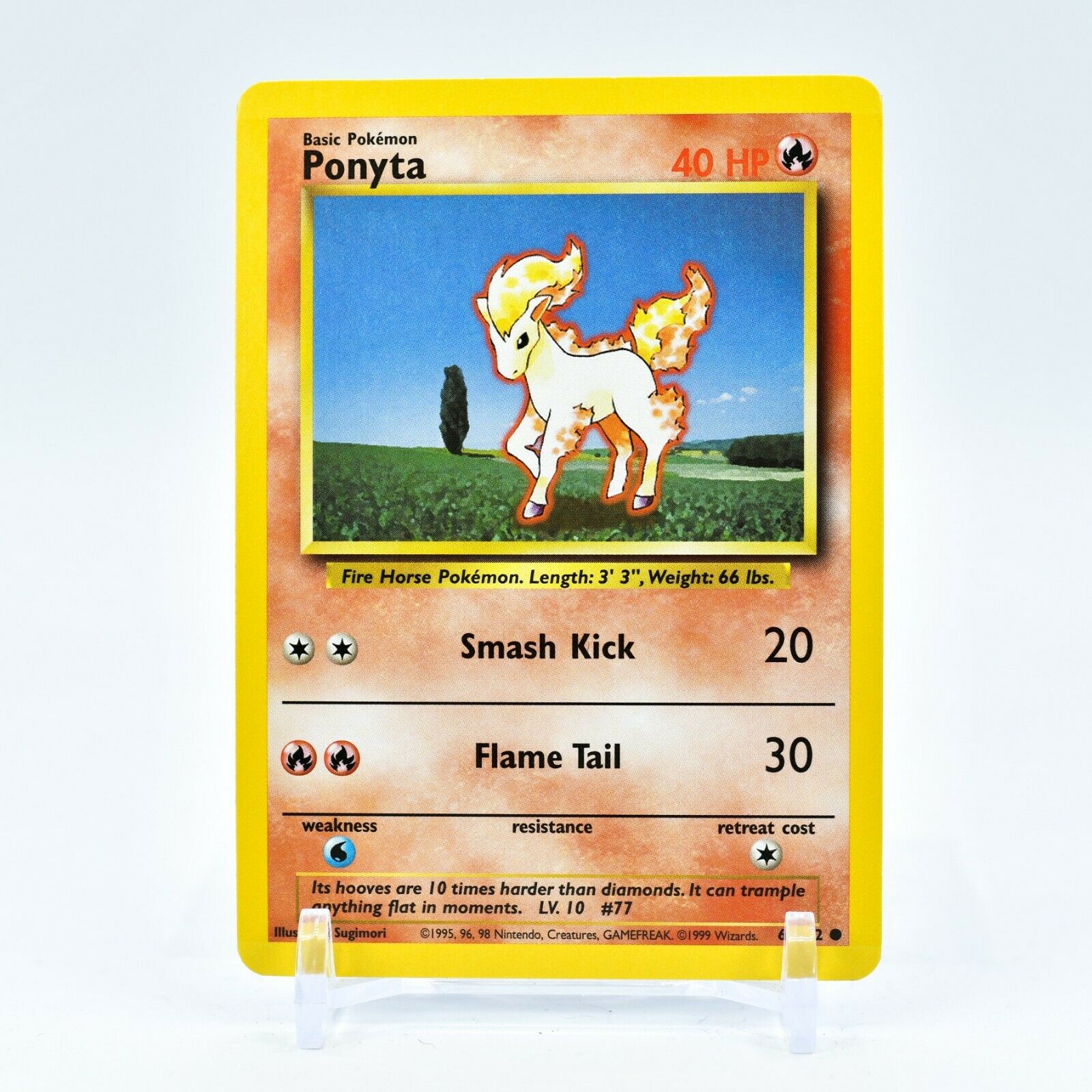 Ponyta - 60/102 Base Set Unlimited Common Pokemon - NM Key Items Collectibles Ponyta - 60/102 Base Set Unlimited Common Pokemon - NM Key Items Collectibles