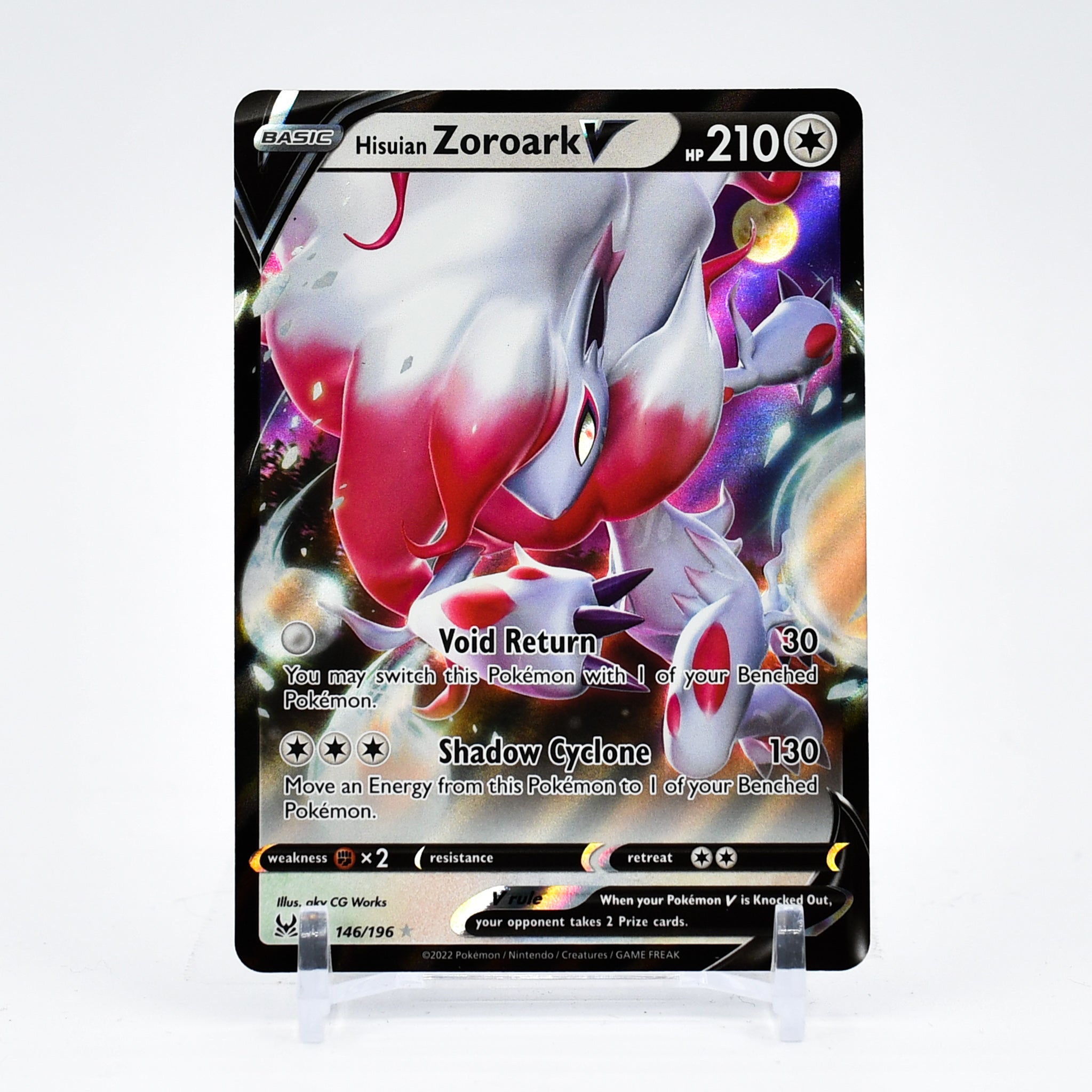 Hisuian Zoroark V - 146/196 Lost Origin Ultra Rare Pokemon - NM/MINT Key Items Collectibles Hisuian Zoroark V - 146/196 Lost Origin Ultra Rare Pokemon - NM/MINT Key Items Collectibles