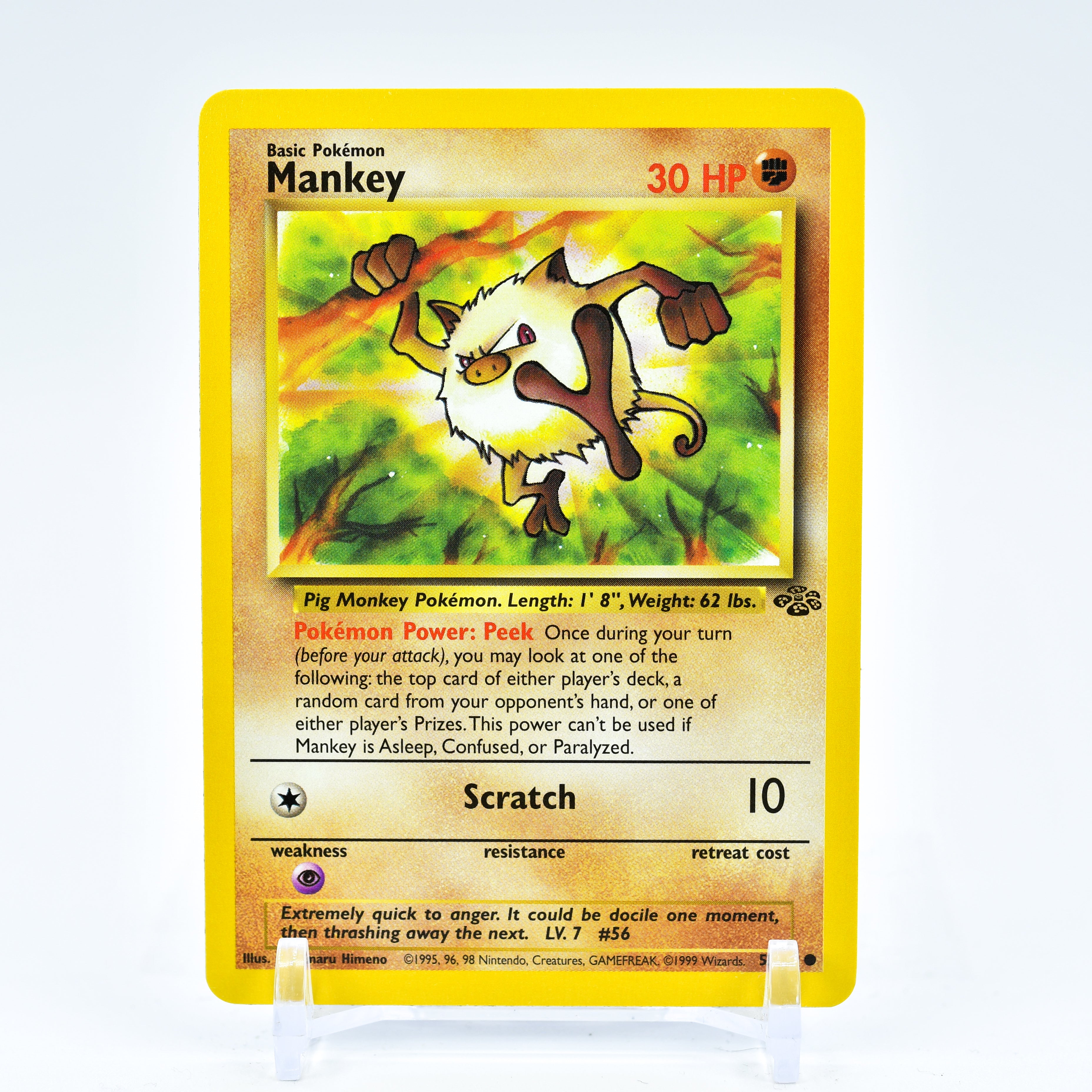 Mankey - 55/64 Jungle Unlimited Common Pokemon - NM Key Items Collectibles Mankey - 55/64 Jungle Unlimited Common Pokemon - NM Key Items Collectibles