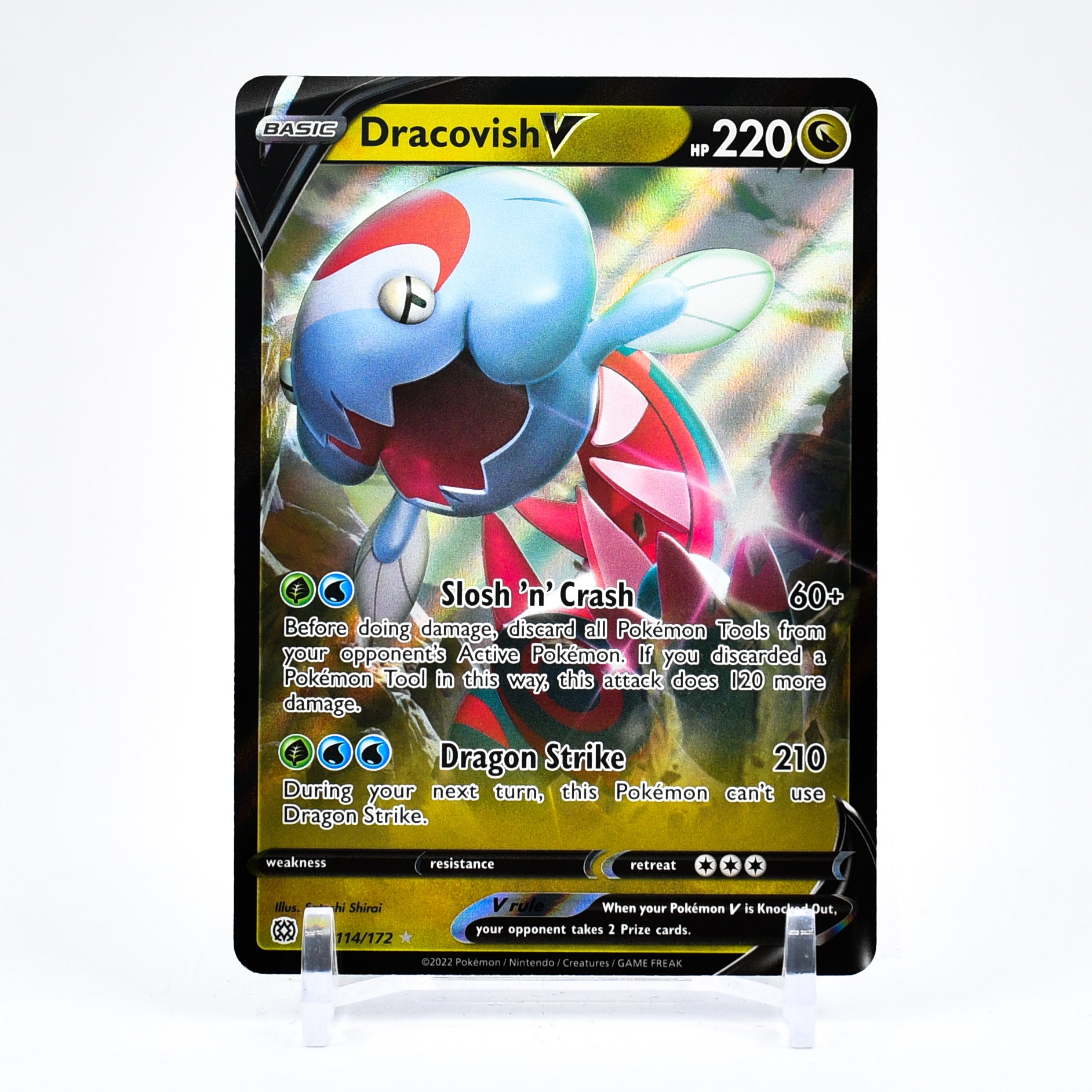 Dracovish V - 114/172 Brilliant Stars Ultra Rare Pokemon - NM/MINT Key Items Collectibles Dracovish V - 114/172 Brilliant Stars Ultra Rare Pokemon - NM/MINT Key Items Collectibles