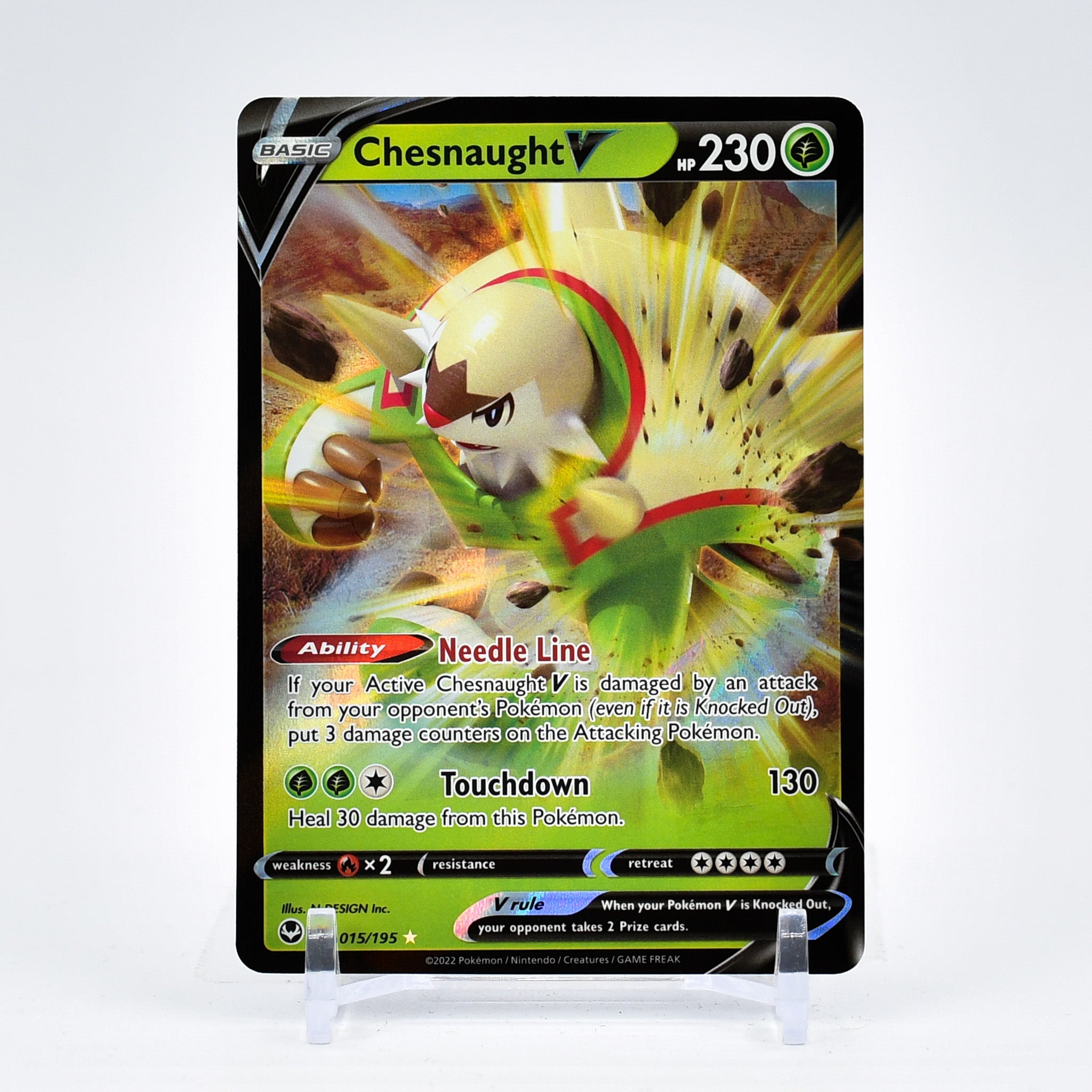 Chesnaught V - 015/195 Silver Tempest Ultra Rare Pokemon - NM/MINT Key Items Collectibles Chesnaught V - 015/195 Silver Tempest Ultra Rare Pokemon - NM/MINT Key Items Collectibles
