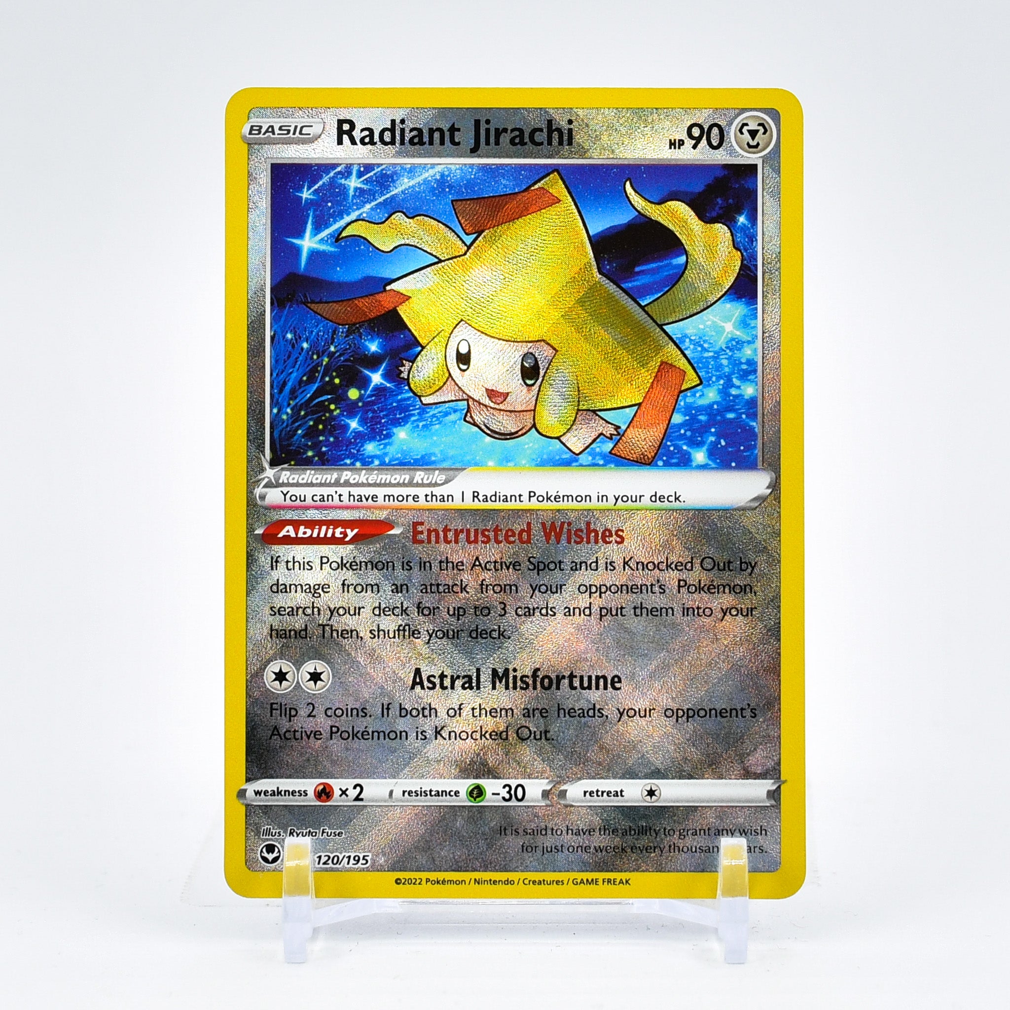holo rare pokemon cards Radiant Jirachi - 120/195 Silver Tempest SHINY Holo Rare Pokemon
