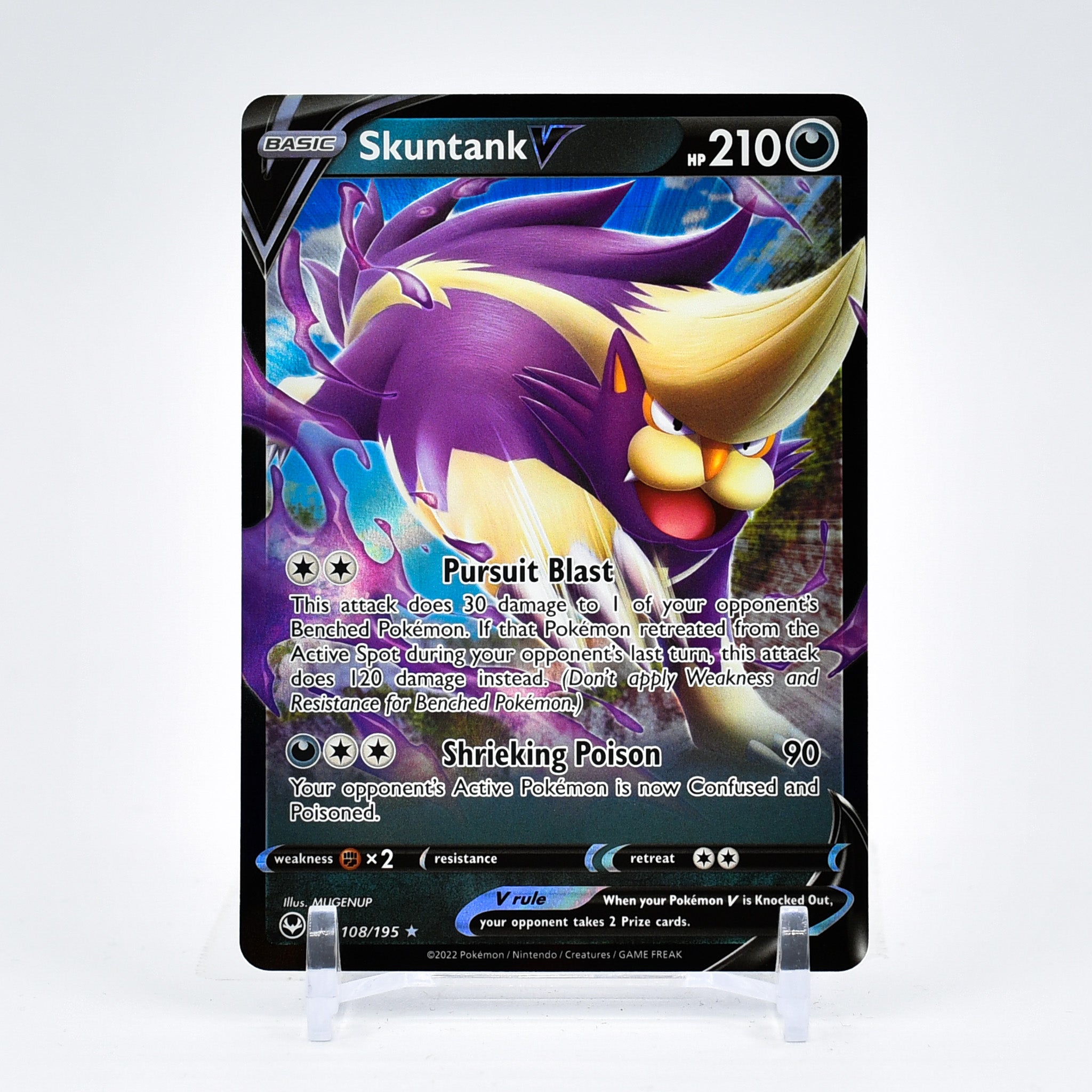 Skuntank V - 108/195 Silver Tempest Ultra Rare Pokemon - NM/MINT Key Items Collectibles Skuntank V - 108/195 Silver Tempest Ultra Rare Pokemon - NM/MINT Key Items Collectibles