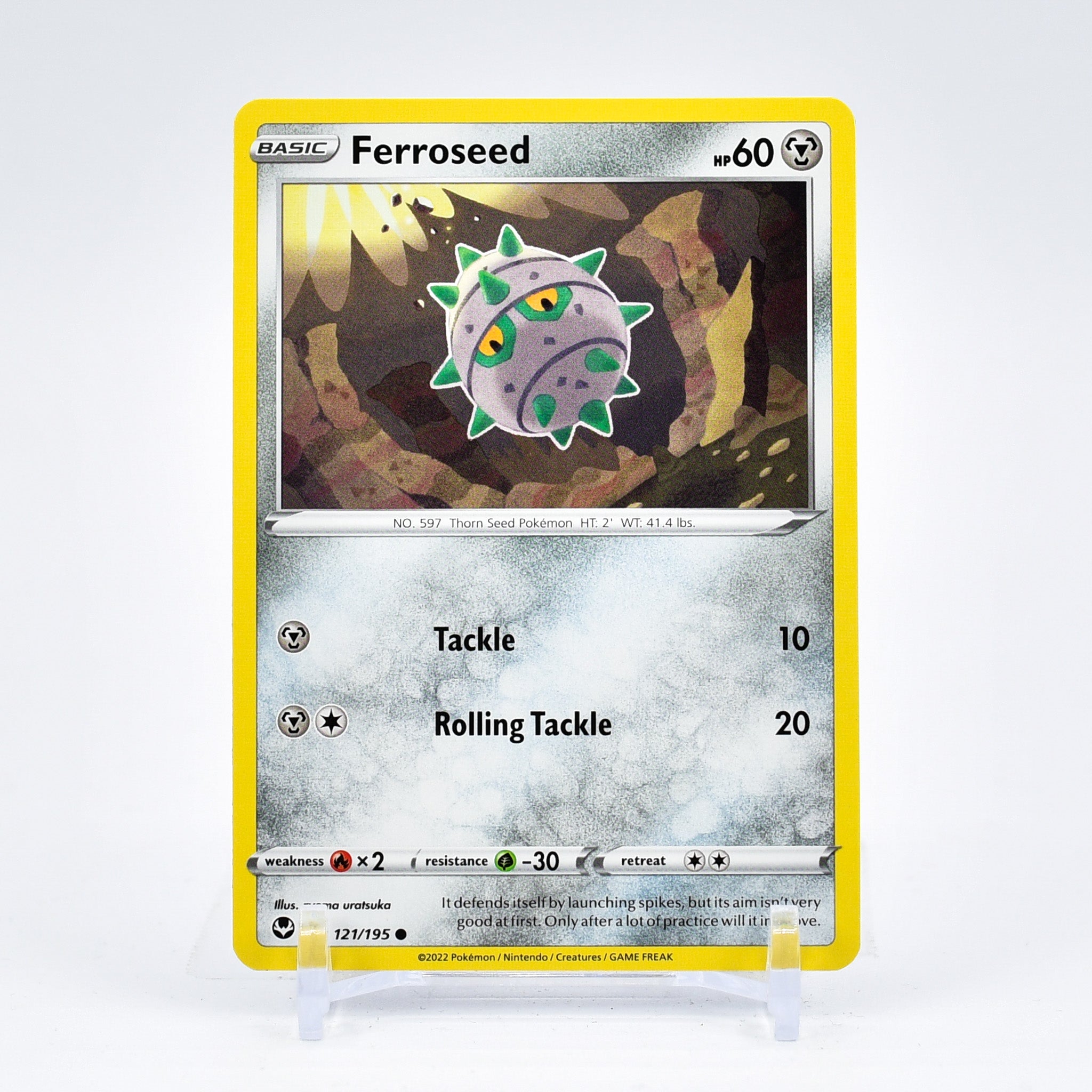 Ferroseed - 121/195 Silver Tempest Common Pokemon - NM/MINT Key Items Collectibles Ferroseed - 121/195 Silver Tempest Common Pokemon - NM/MINT Key Items Collectibles