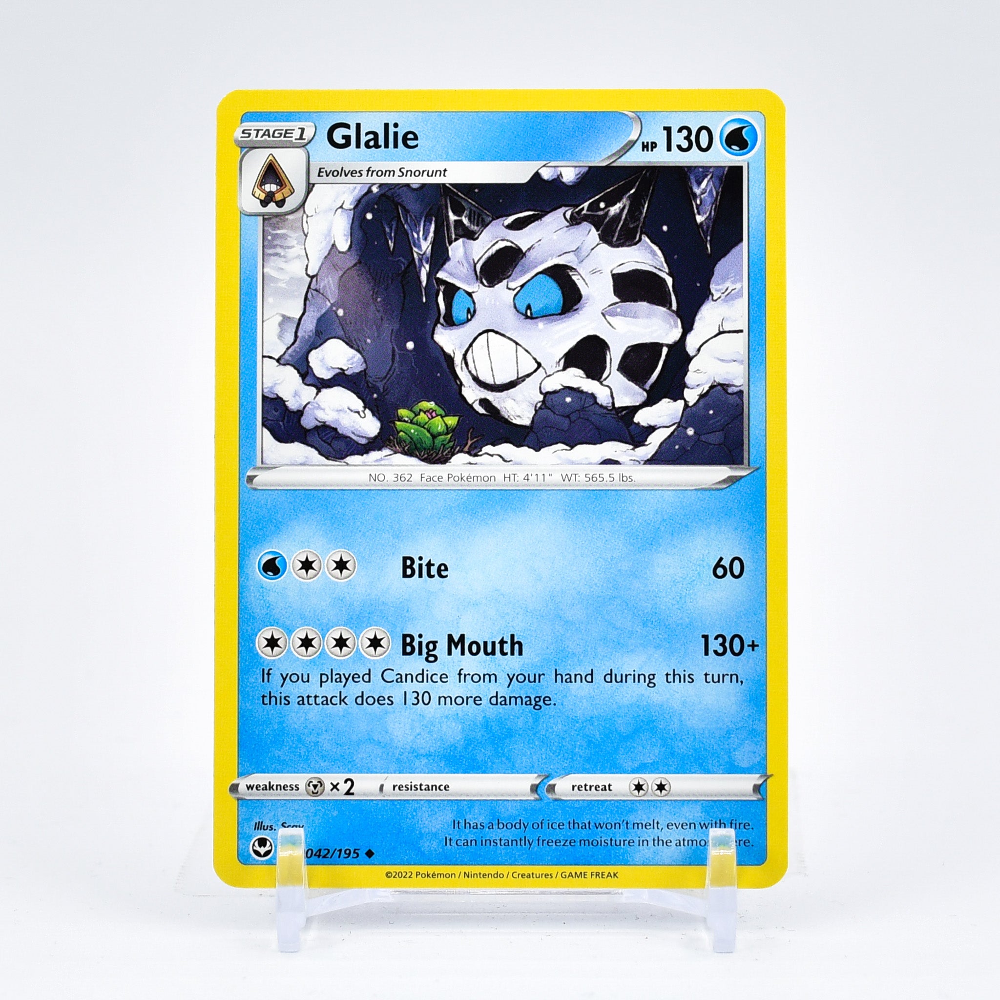 Glalie - 042/195 Silver Tempest Uncommon Pokemon - NM/MINT Key Items Collectibles Glalie - 042/195 Silver Tempest Uncommon Pokemon - NM/MINT Key Items Collectibles