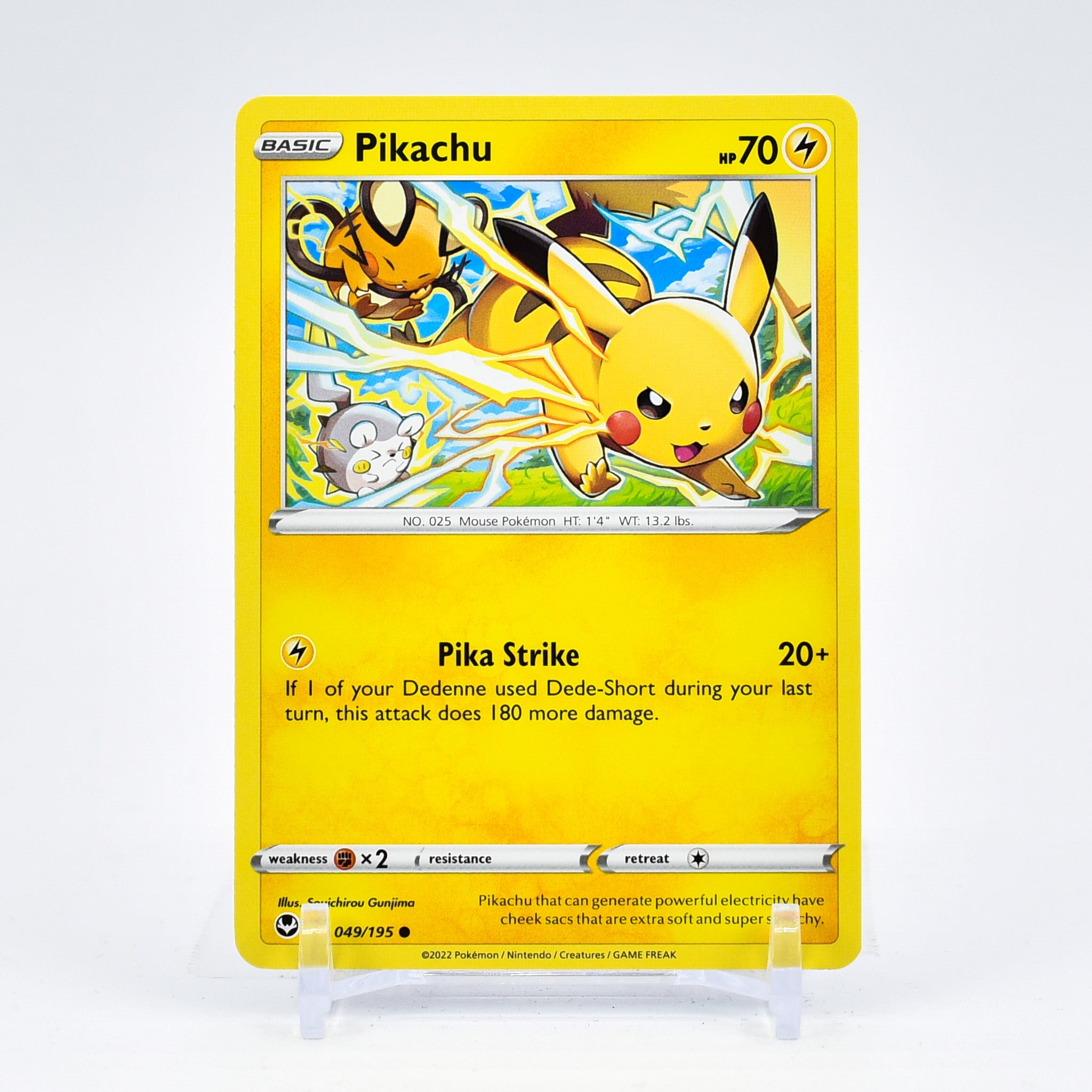 pikachu mouse pokemon card Pikachu - 049/195 Silver Tempest Common Pokemon