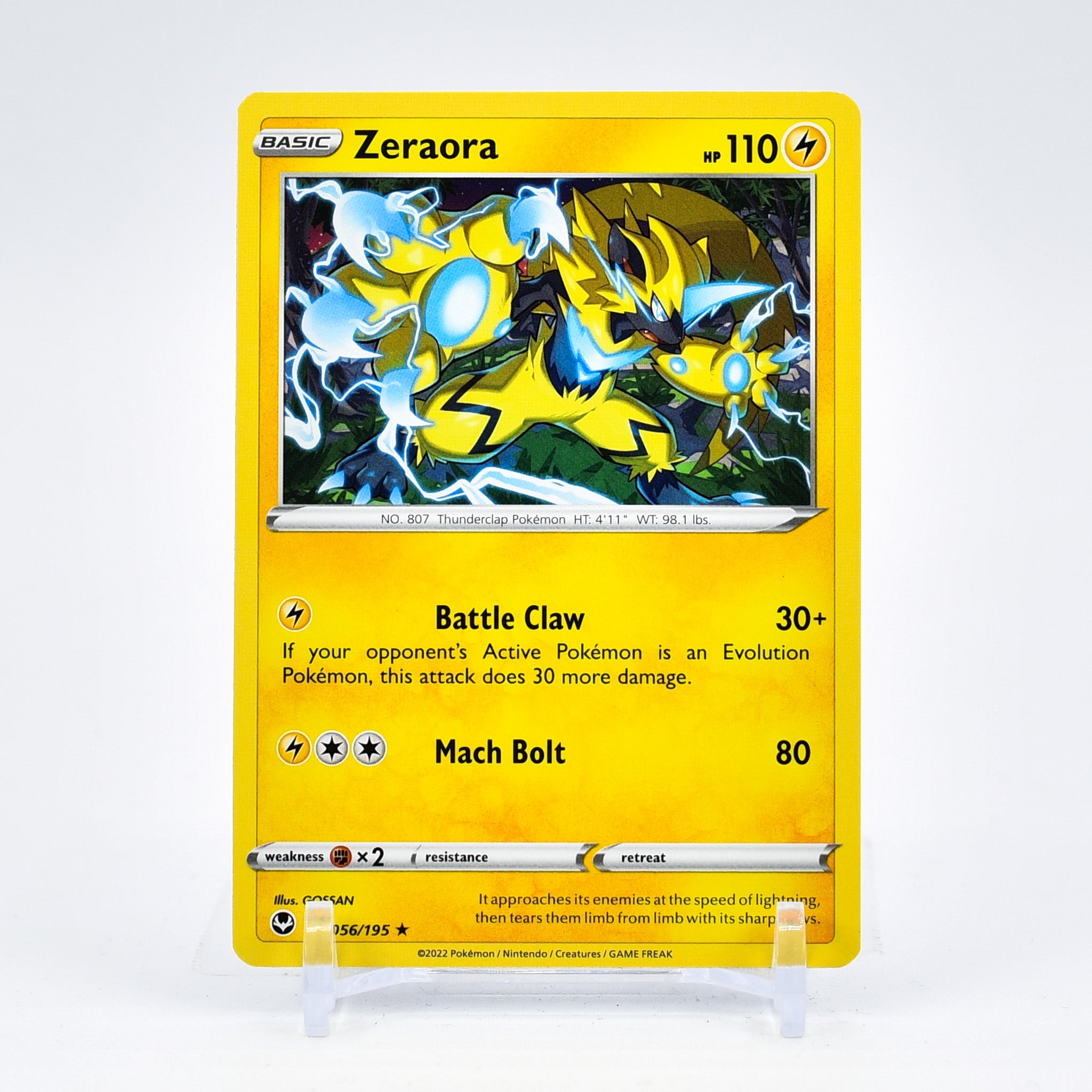 Zeraora - 056/195 Silver Tempest Rare Pokemon - NM/MINT Key Items Collectibles Zeraora - 056/195 Silver Tempest Rare Pokemon - NM/MINT Key Items Collectibles