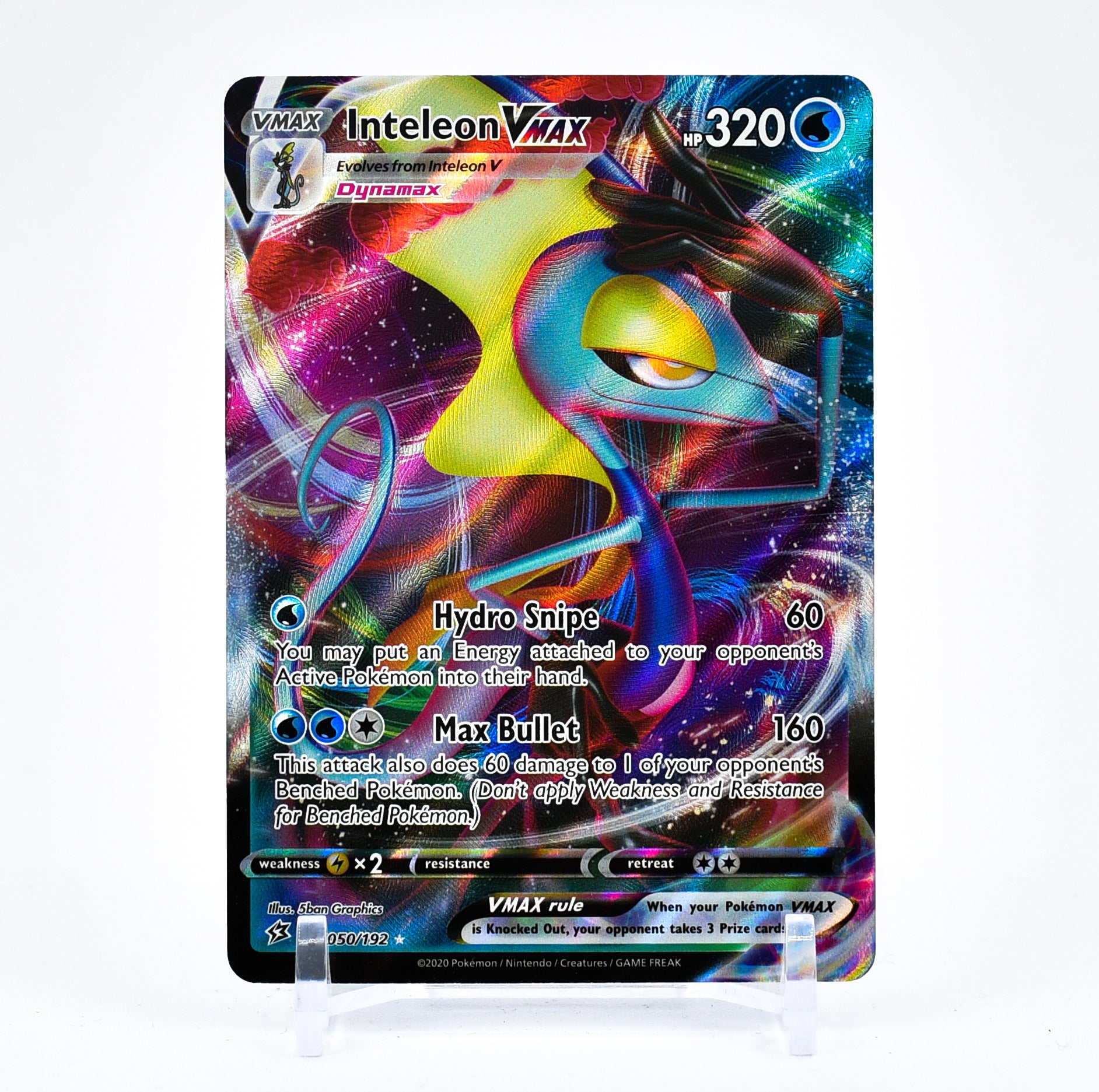 inteleon vmax pokemon card 195/192 | Full Art Rainbow Rare | Sword & Shield Re Max Spiral (70+) You may put an Energy attached to this Pokmon into your hand 2021 Pokemon SWSH - FA/Inteleon