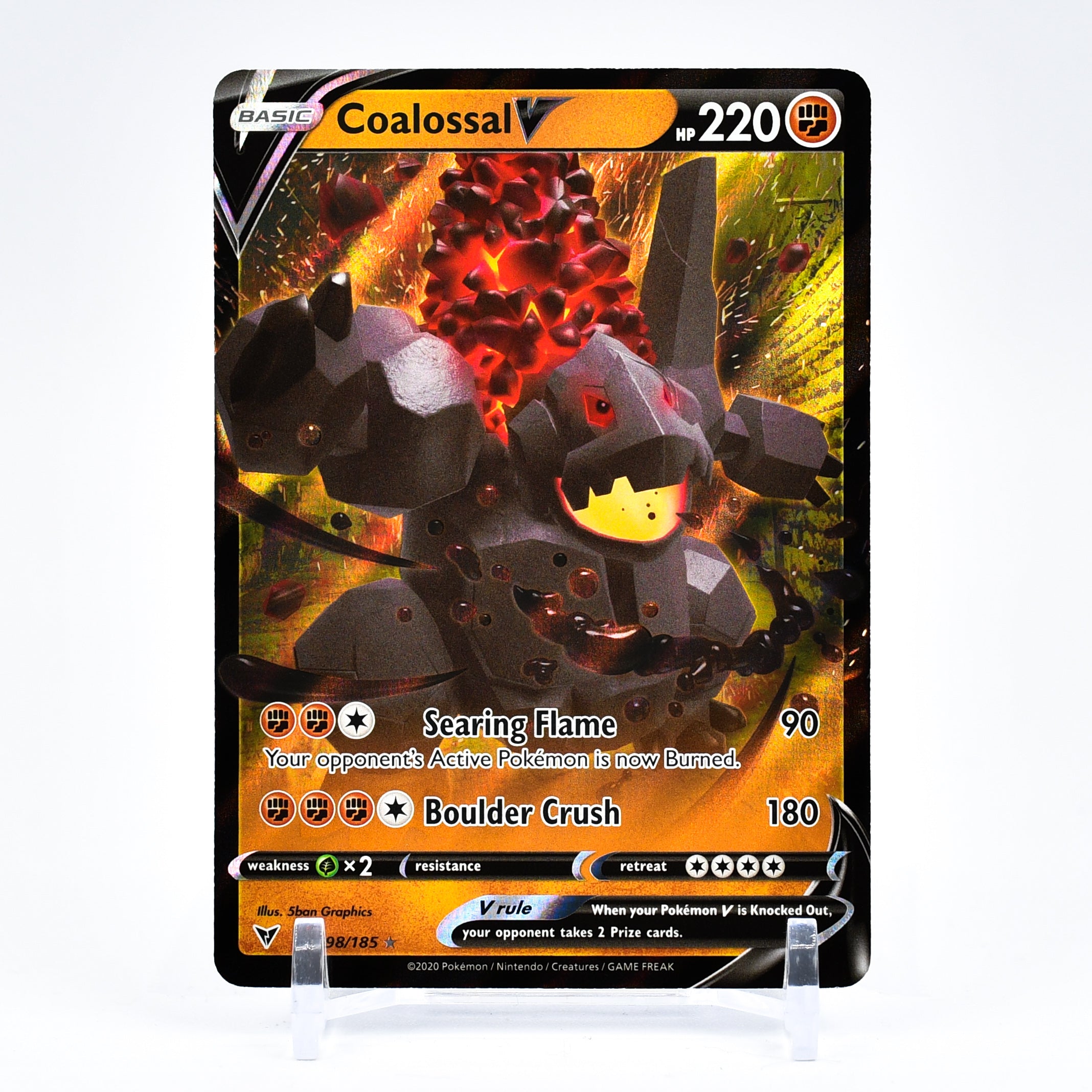 Coalossal V - 098/185 Vivid Voltage Ultra Rare Pokemon - NM/MINT Key Items Collectibles Coalossal V - 098/185 Vivid Voltage Ultra Rare Pokemon - NM/MINT Key Items Collectibles
