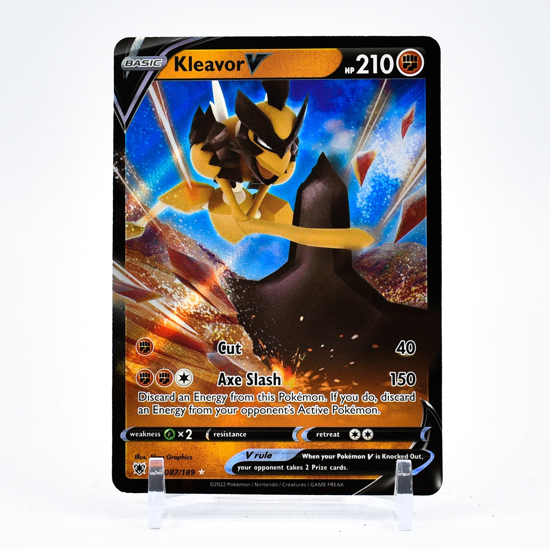 Kleavor V - 087/189 Astral Radiance Ultra Rare Pokemon - NM/MINT Key Items Collectibles Kleavor V - 087/189 Astral Radiance Ultra Rare Pokemon - NM/MINT Key Items Collectibles