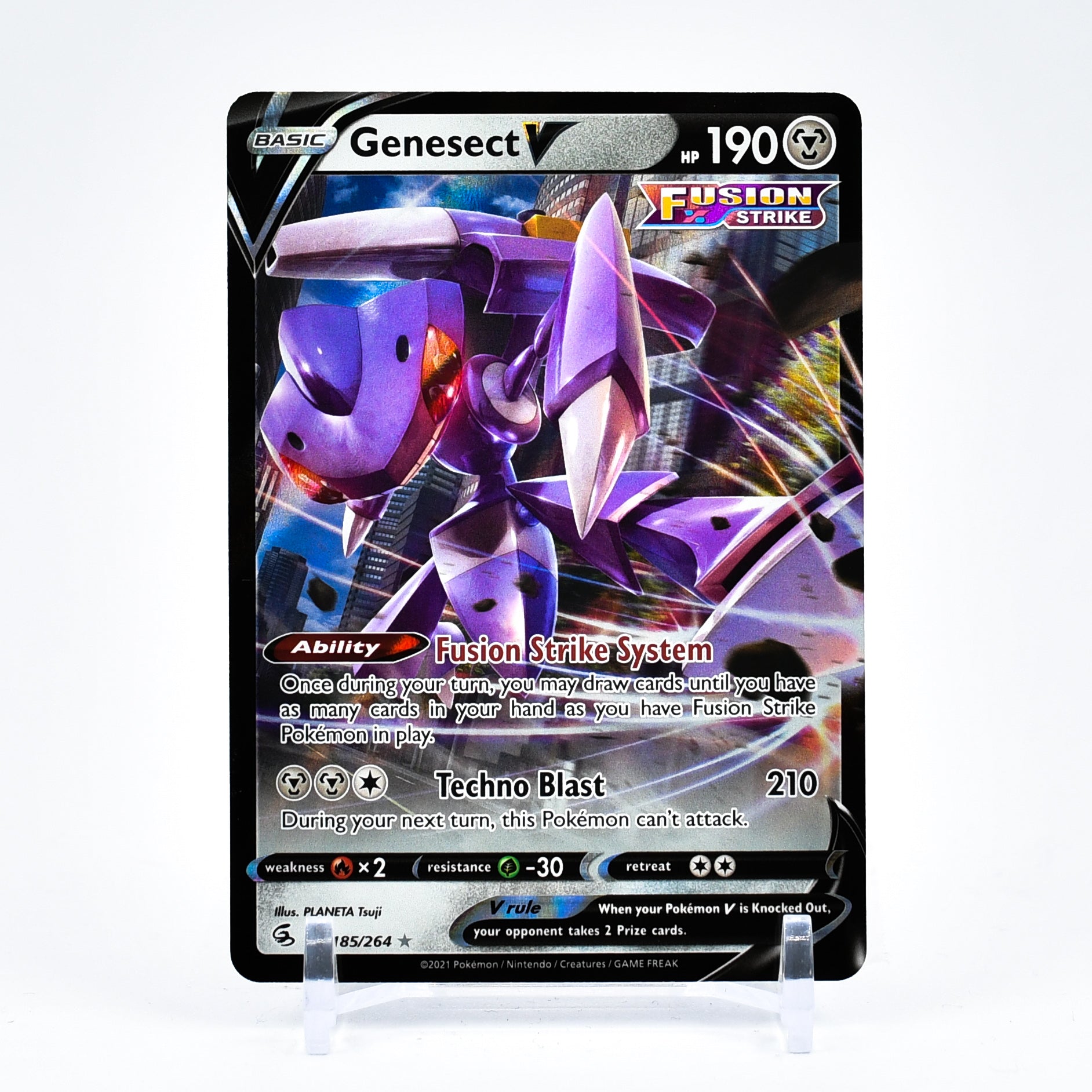 Genesect V - 185/264 Fusion Strike Ultra Rare Pokemon - NM/MINT Key Items Collectibles Genesect V - 185/264 Fusion Strike Ultra Rare Pokemon - NM/MINT Key Items Collectibles