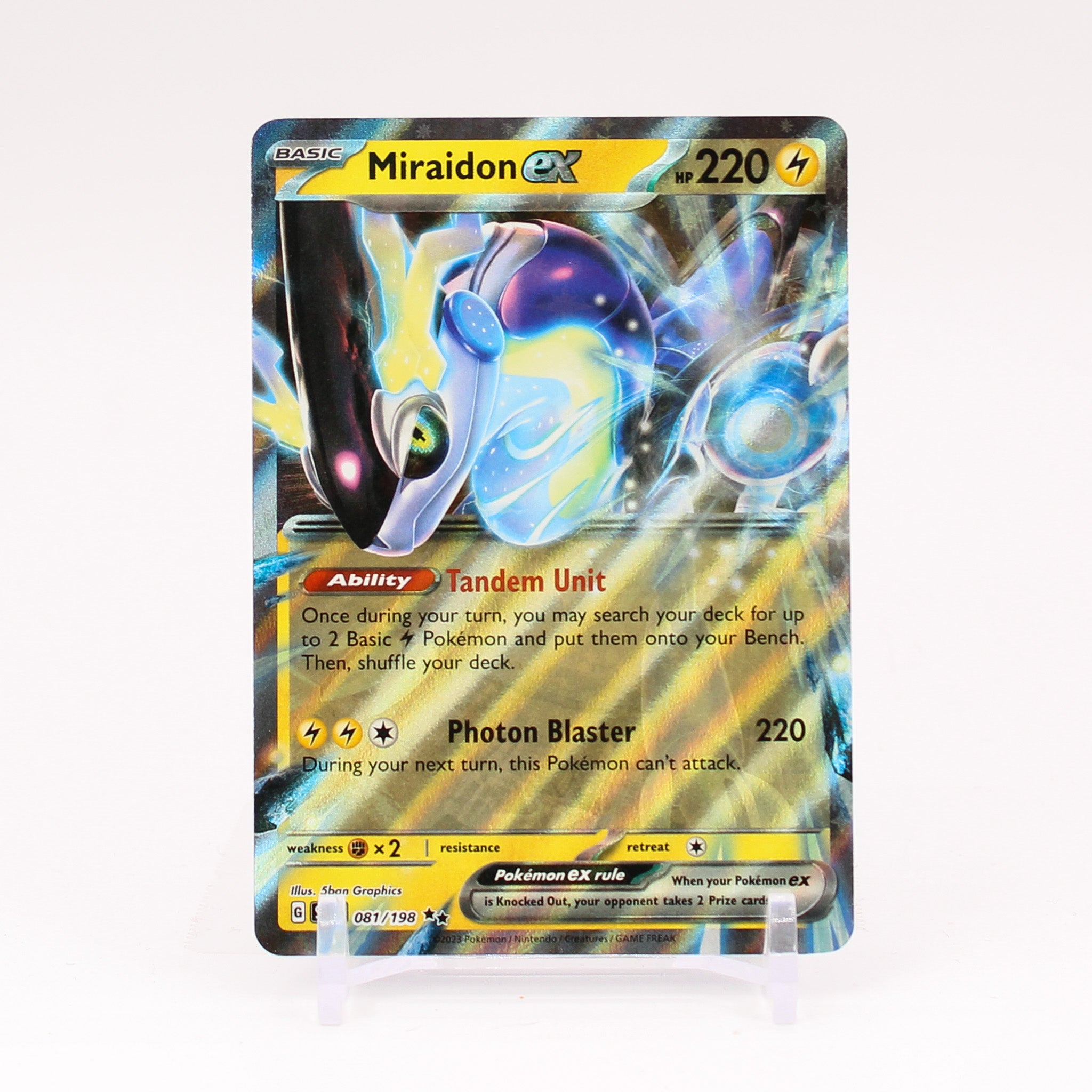 Miraidon ex - 081/198 Scarlet & Violet Ultra Rare Pokemon - NM/MINT Key Items Collectibles Miraidon ex - 081/198 Scarlet & Violet Ultra Rare Pokemon - NM/MINT Key Items Collectibles