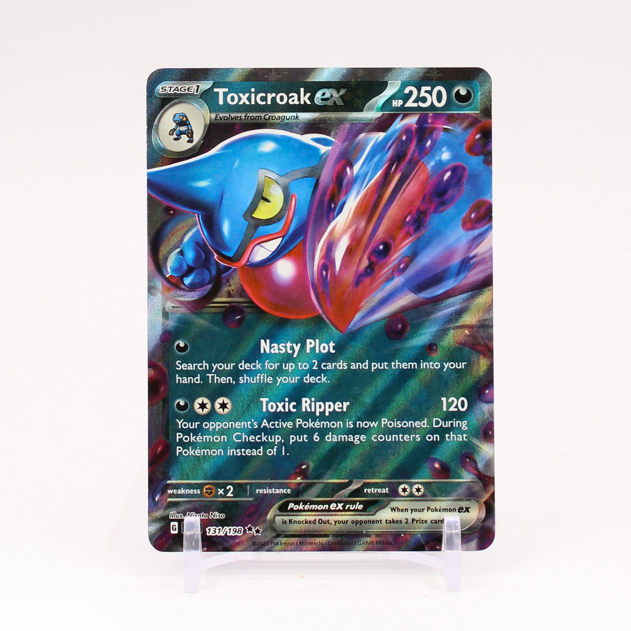 Toxicroak ex - 131/198 Scarlet & Violet Ultra Rare Pokemon - NM/MINT Key Items Collectibles Toxicroak ex - 131/198 Scarlet & Violet Ultra Rare Pokemon - NM/MINT Key Items Collectibles