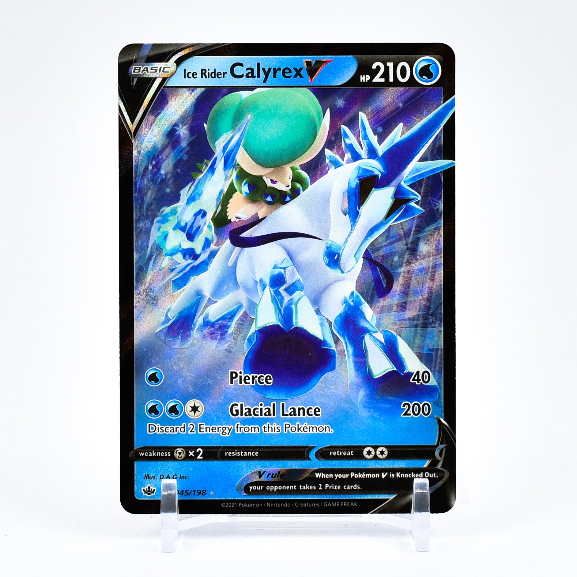 calyrex pokemon card Ice Rider Calyrex V - 045/198 Chilling Reign Ultra Rare Pokemon