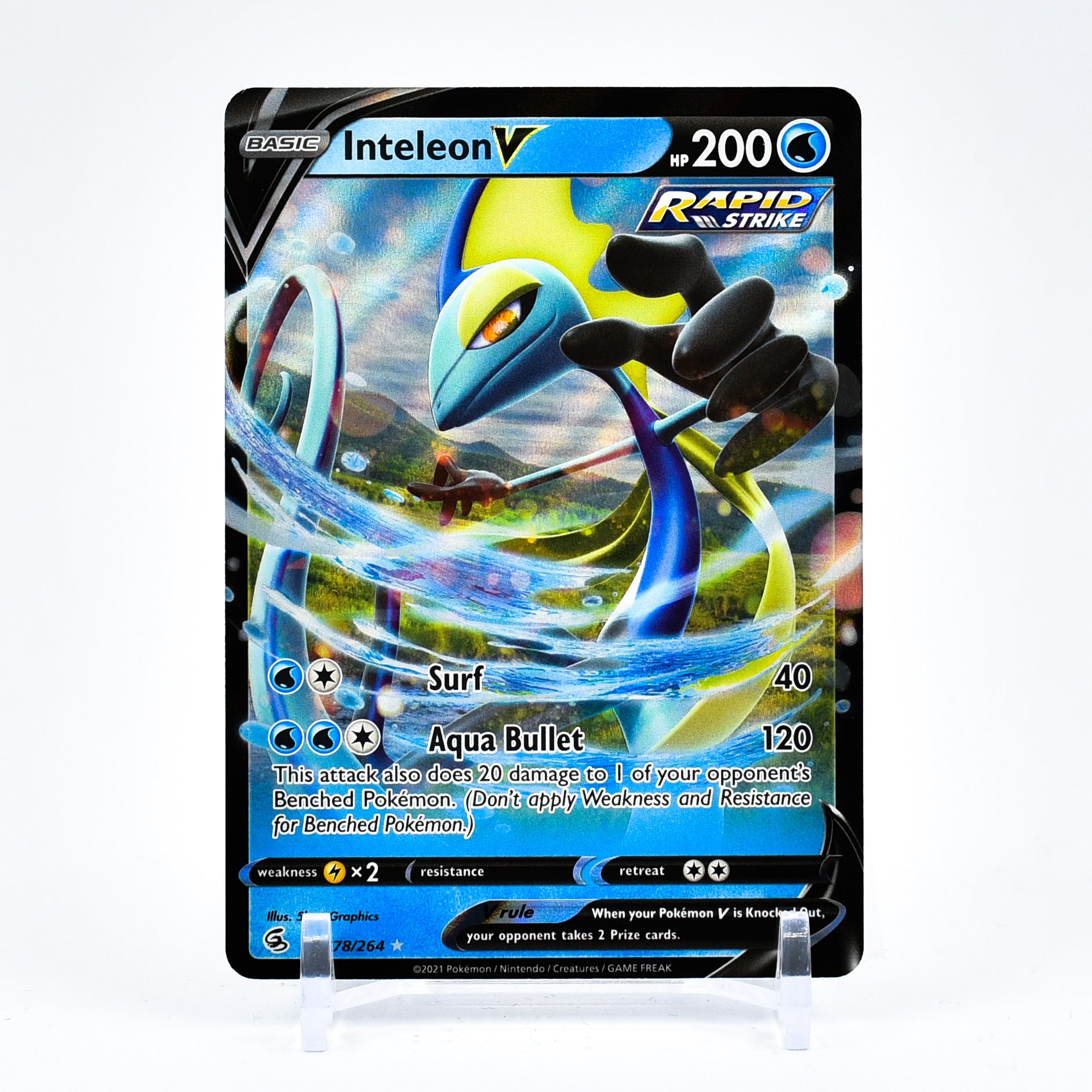 Inteleon V - 078/264 Fusion Strike Ultra Rare Pokemon - NM/MINT Key Items Collectibles Inteleon V - 078/264 Fusion Strike Ultra Rare Pokemon - NM/MINT Key Items Collectibles