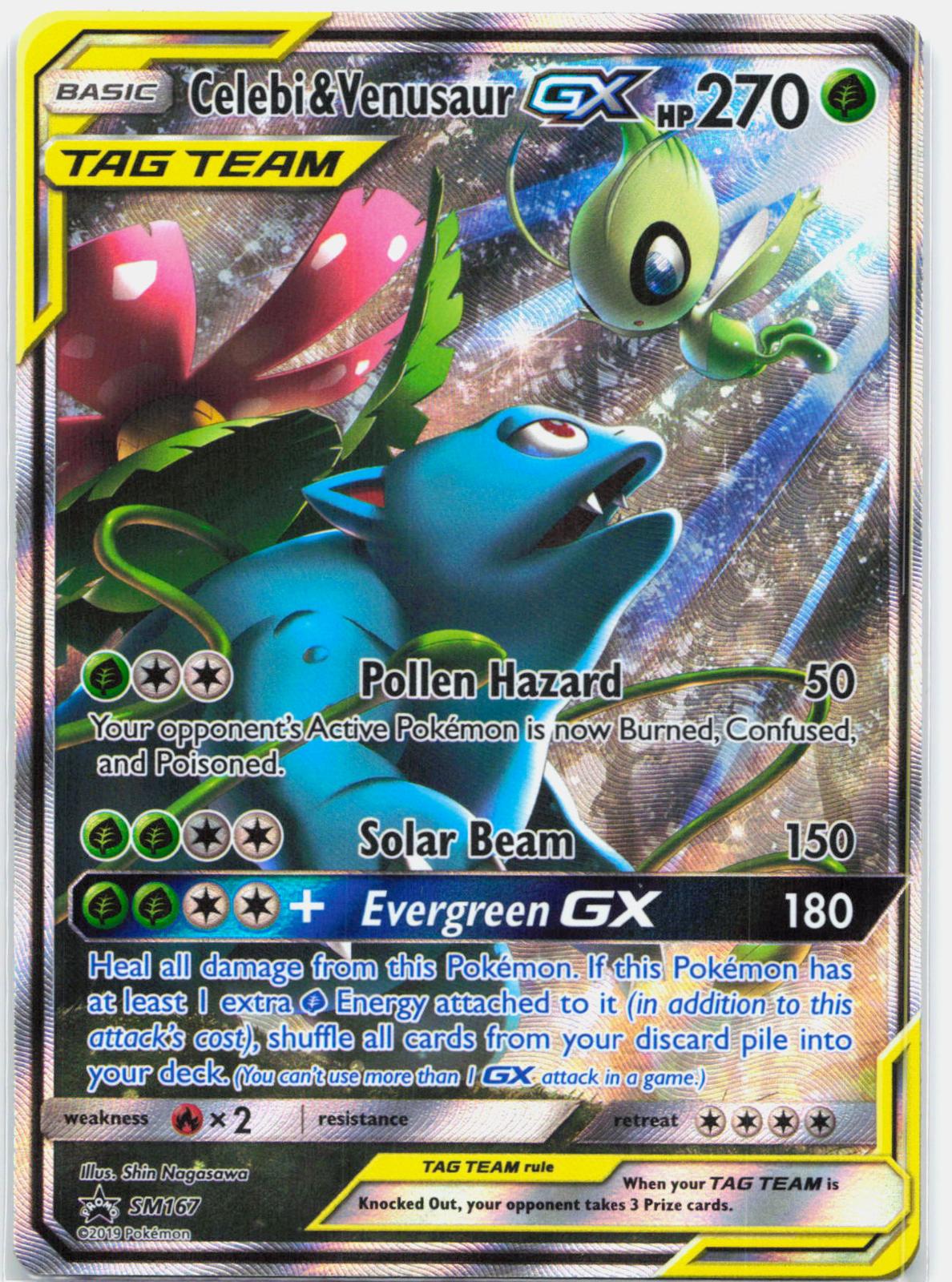 Celebi & Venusaur GX - SM167 Black Star Promo Alternate Art Pokemon - NM