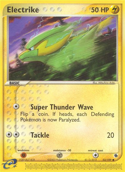 Electrike - 53/109 Ruby & Sapphire Common Pokemon - NM