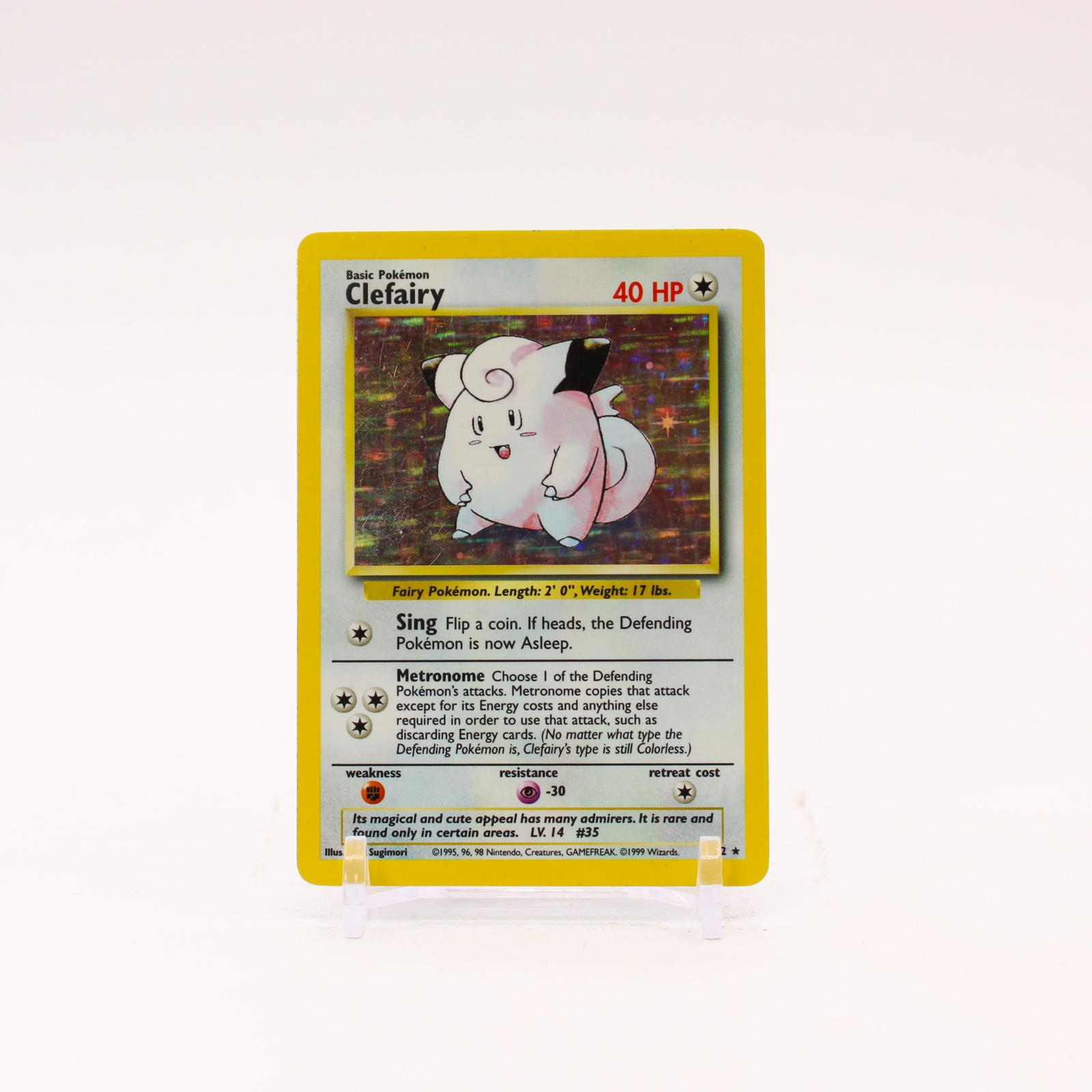 Clefairy - 5/102 Base Set Unlimited Holo Rare Pokemon - LP/MP
