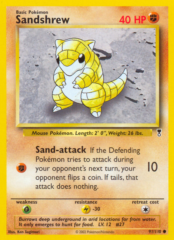 Sandshrew - 91/110 Legendary Collection Common Pokemon - NM