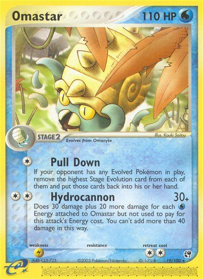 Omastar - 19/100 Sandstorm Rare Pokemon - NM