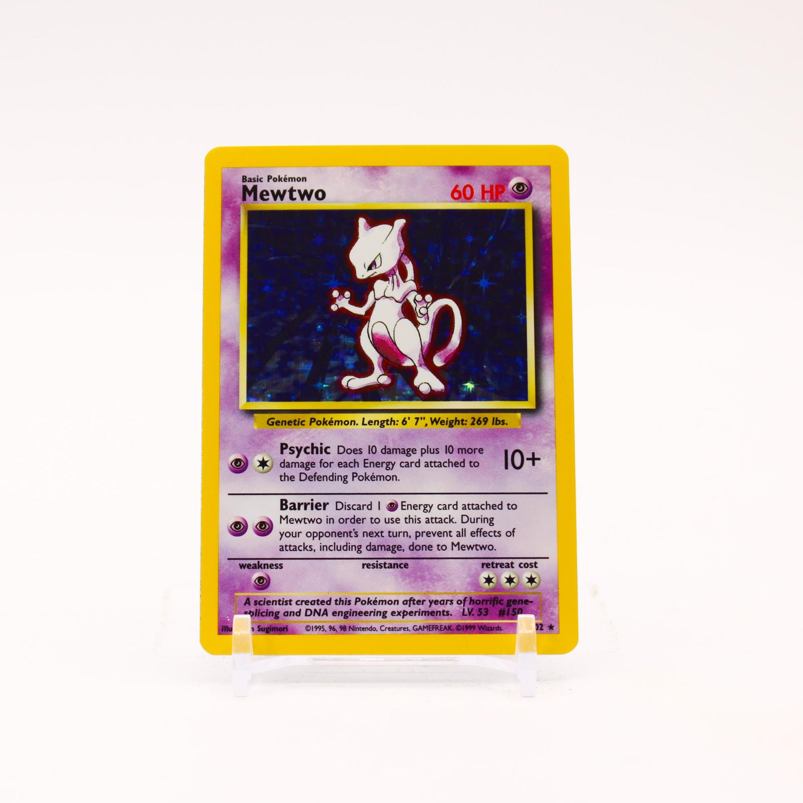 Mewtwo - 10/102 Base Set Unlimited Holo Rare Pokemon - NM/LP