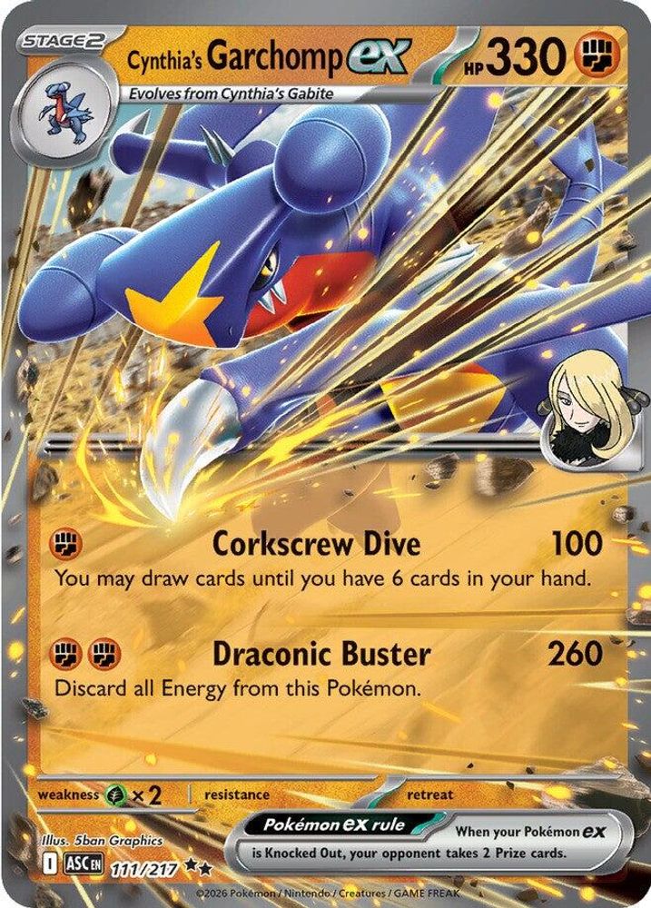 Cynthia's Garchomp ex - 111/217 Ascended Heroes Double Rare Holo Pokemon - NM
