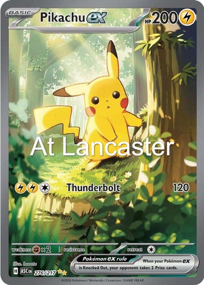 Pikachu ex - 276/217 Ascended Heroes Special Illustration Rare Pokemon - NM (Lanc)