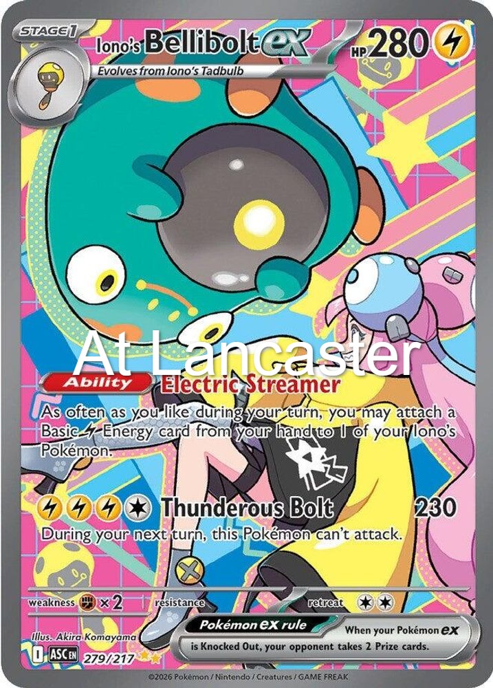 Iono's Bellibolt ex - 279/217 Ascended Heroes Special Illustration Rare Pokemon - NM (Lanc)
