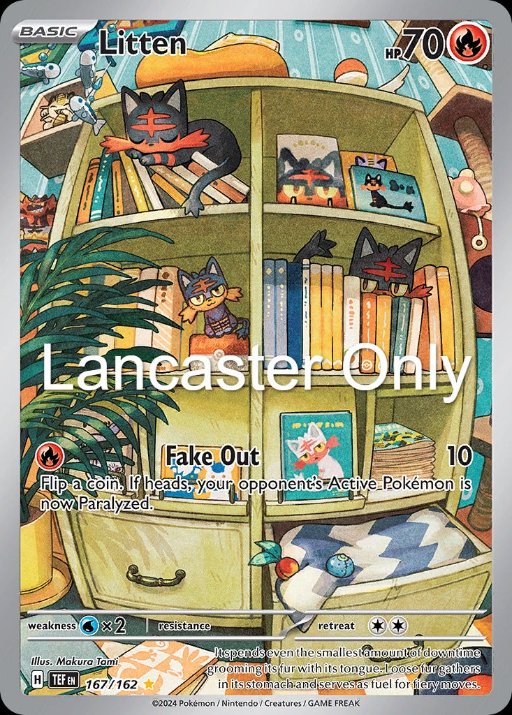 Litten - 167/162 Temporal Forces Holo Illustration Rare Pokemon - NM (Lanc)