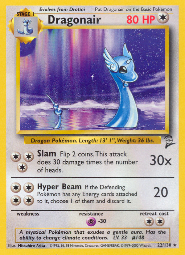 Dragonair - 22/130 Base Set 2 Rare Pokemon - NM