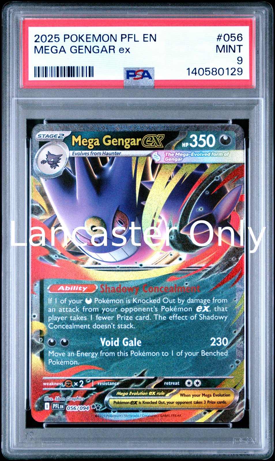 Mega Gengar EX - 056/094 PSA 9 Pfl En-Phantasmal Flames Pokemon - (Lanc)