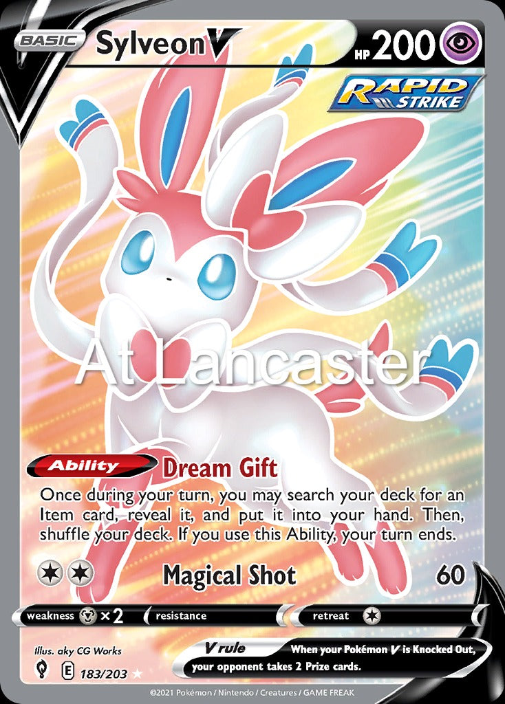 Sylveon V - 183/203 Evolving Skies Ultra Rare Pokemon - MP (Lanc)