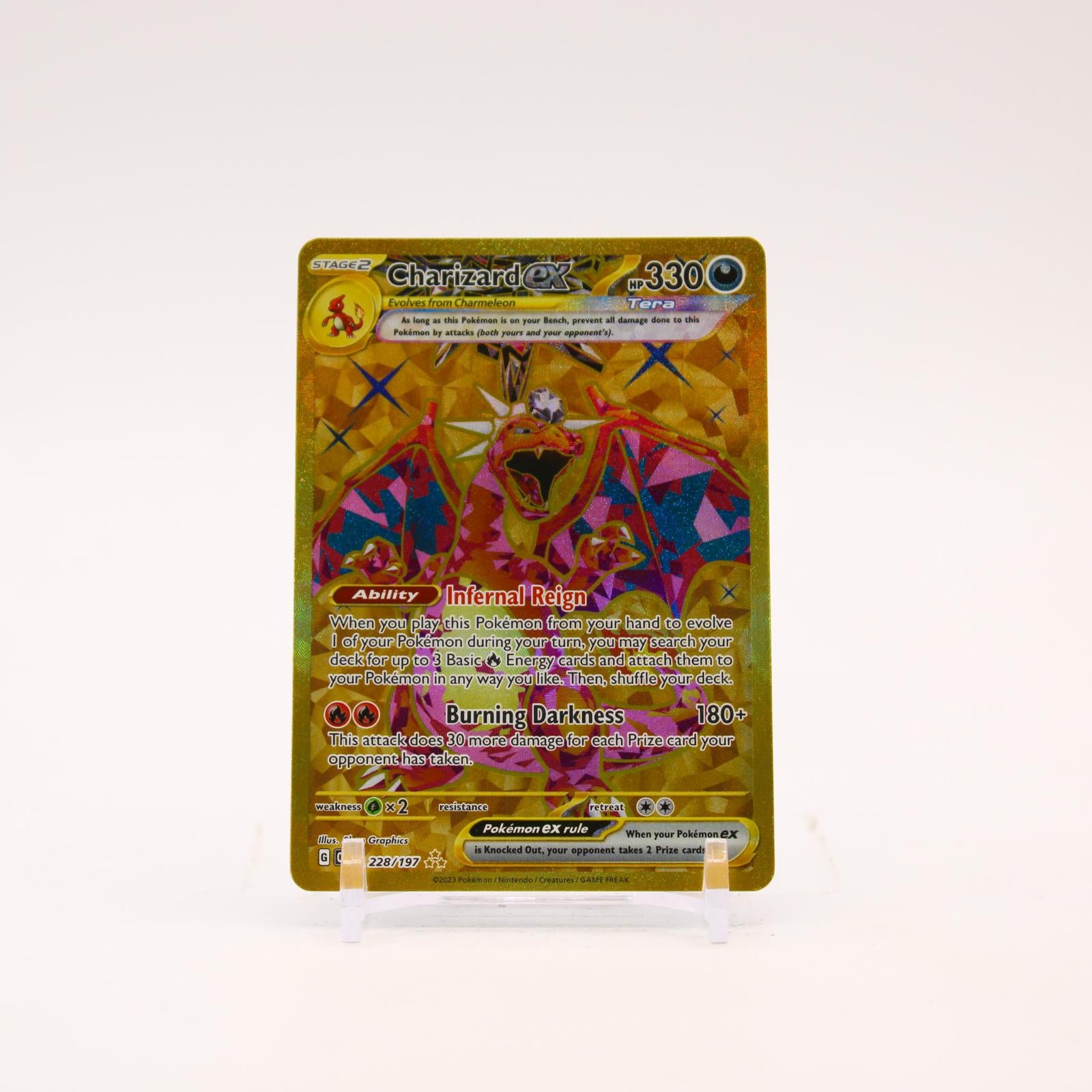 Charizard ex - 228/197 Obsidian Flames Holo Gold Pokemon - NM