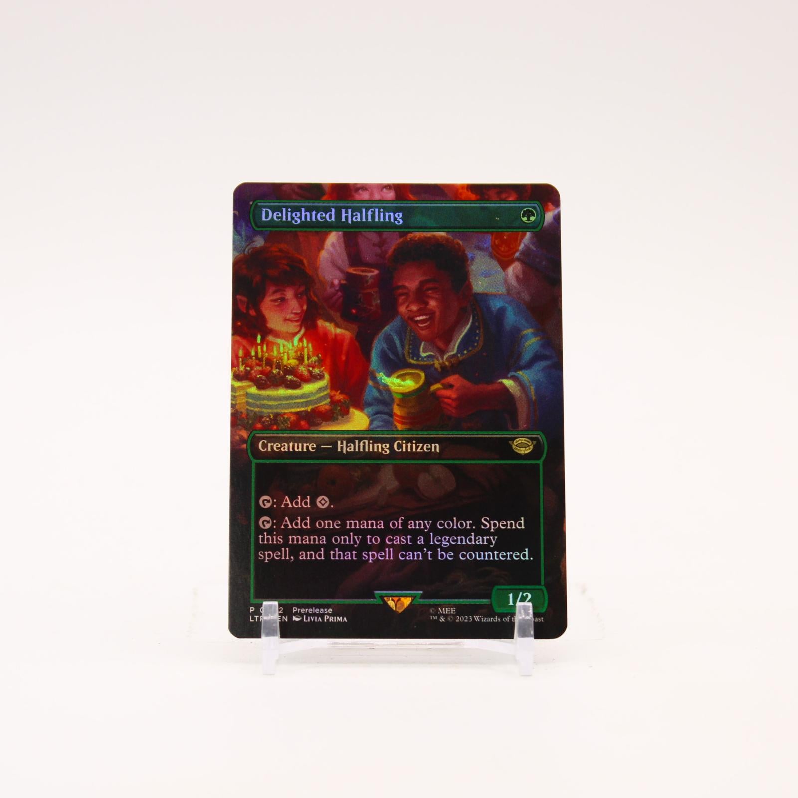 Delighted Halfling Borderless - 402 The Lord of the Rings FOIL Rare Magic - NM